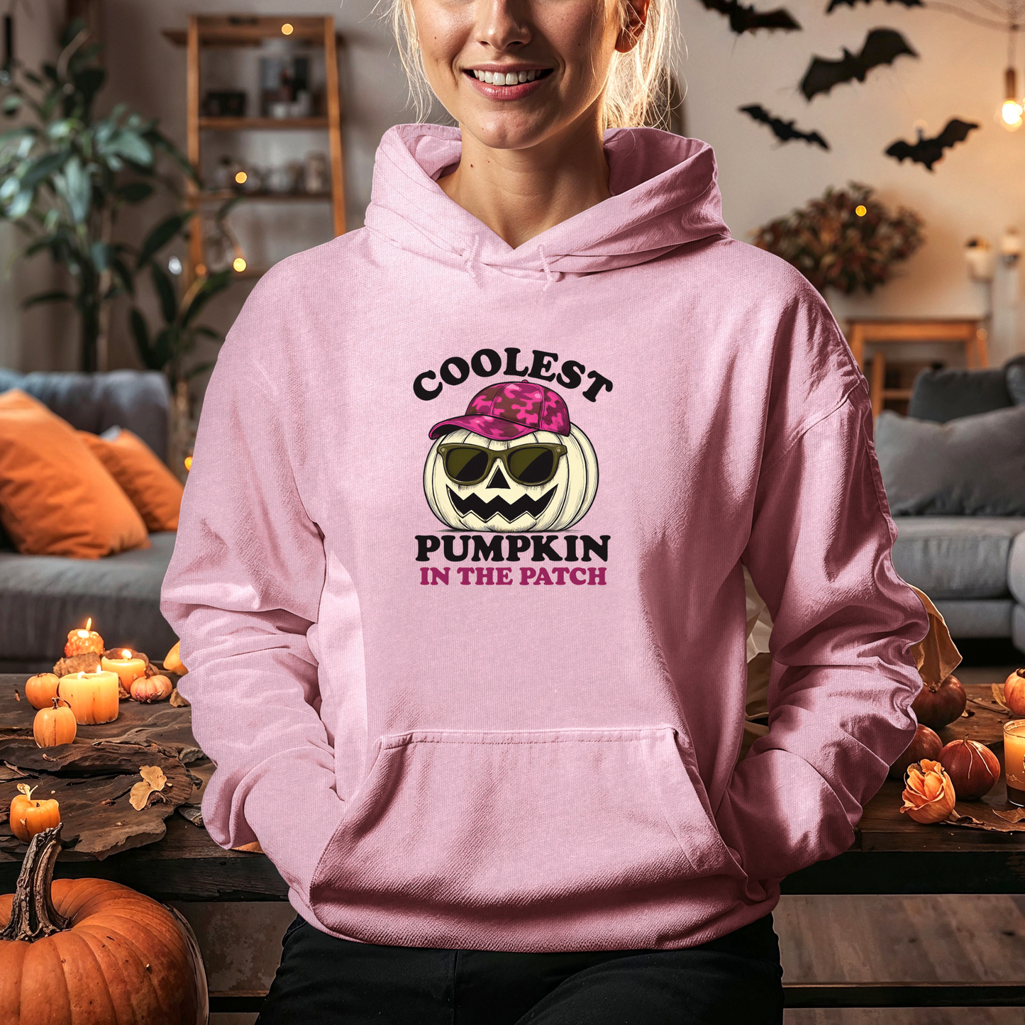 Coolest Pumpkin in the Patch β Pink Attitude Edition Hoodie - Sassy Halloween Fall Fashion