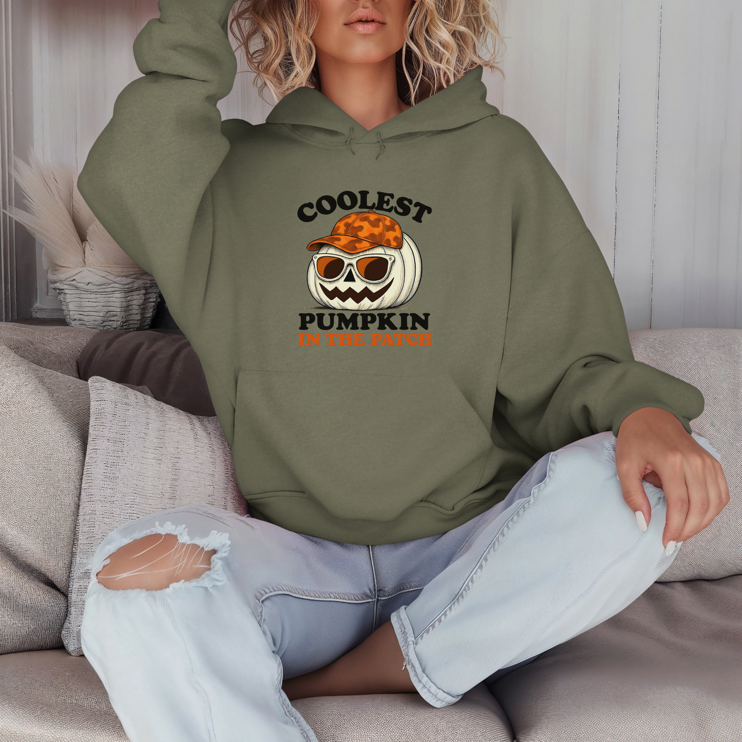 Coolest Pumpkin in the Patch β Classic Orange Edition Hoodie - Trendy Halloween Fall Fashion