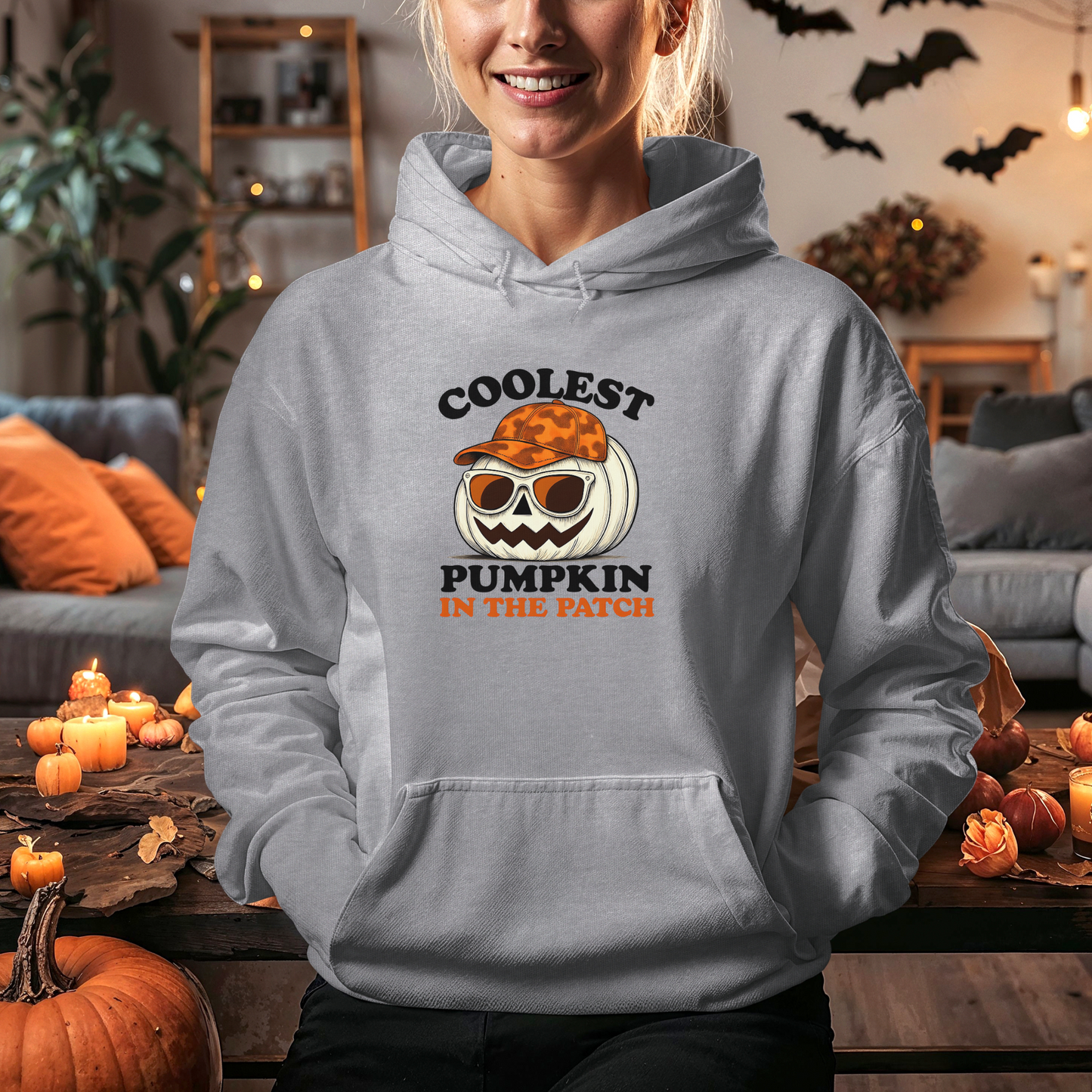 Coolest Pumpkin in the Patch β Classic Orange Edition Hoodie - Trendy Halloween Fall Fashion