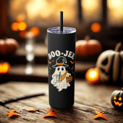 Boo-Jee Babe 20oz Skinny Tumbler - Trendy Halloween Ghost Witch Drinkware