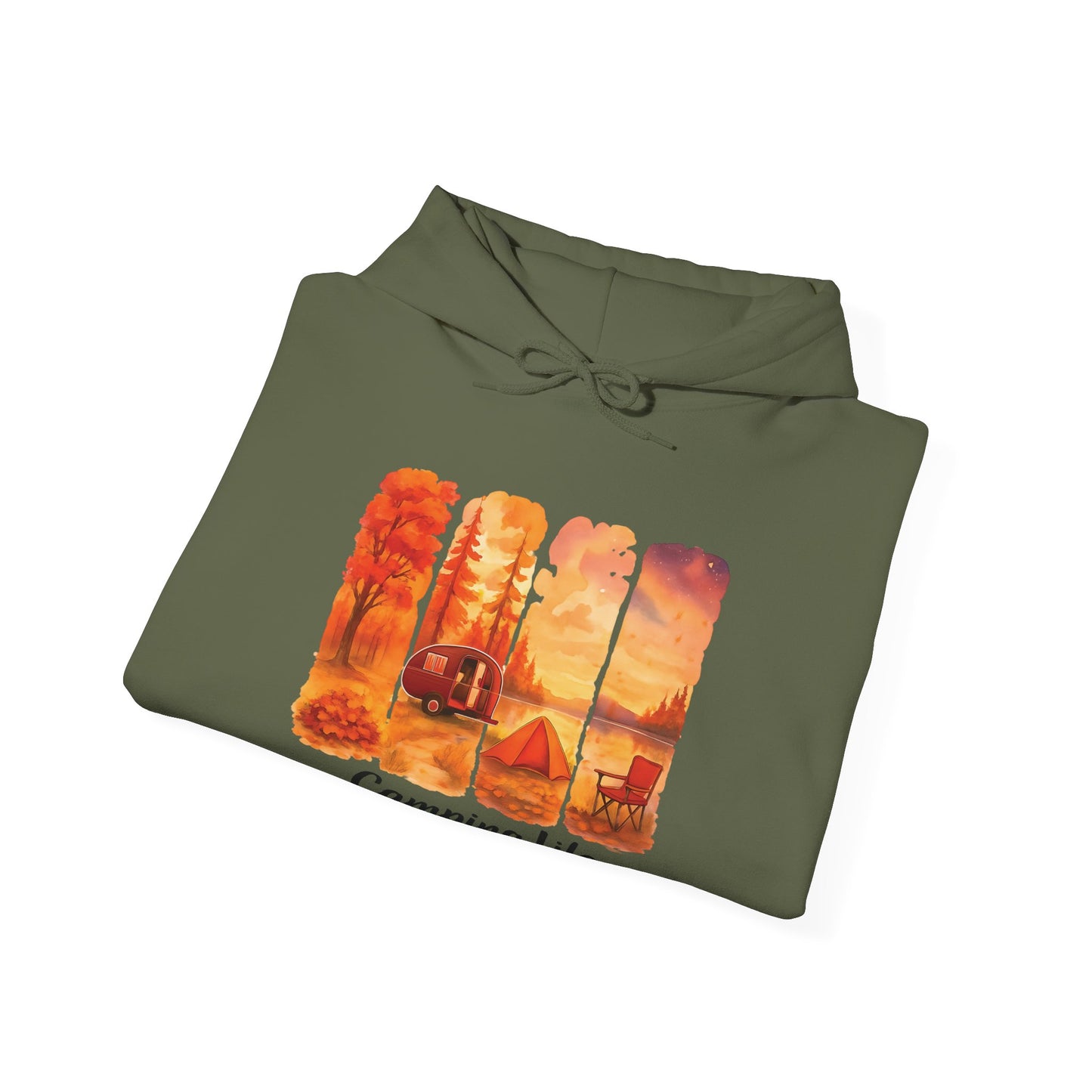 Camping Life Hoodie | Golden Hours Camp Showers | Outdoor Adventure Sweatshirt