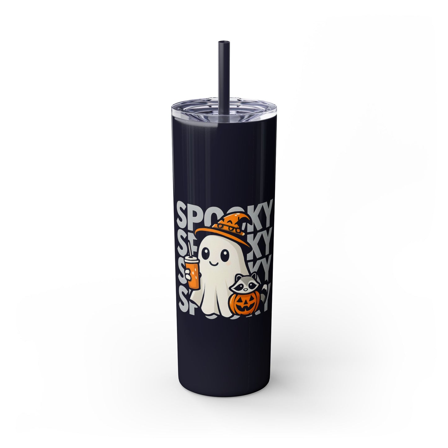 Witchy Sips & Pumpkin Pals 20oz Skinny Tumbler - Kawaii Halloween Witch Drinkware