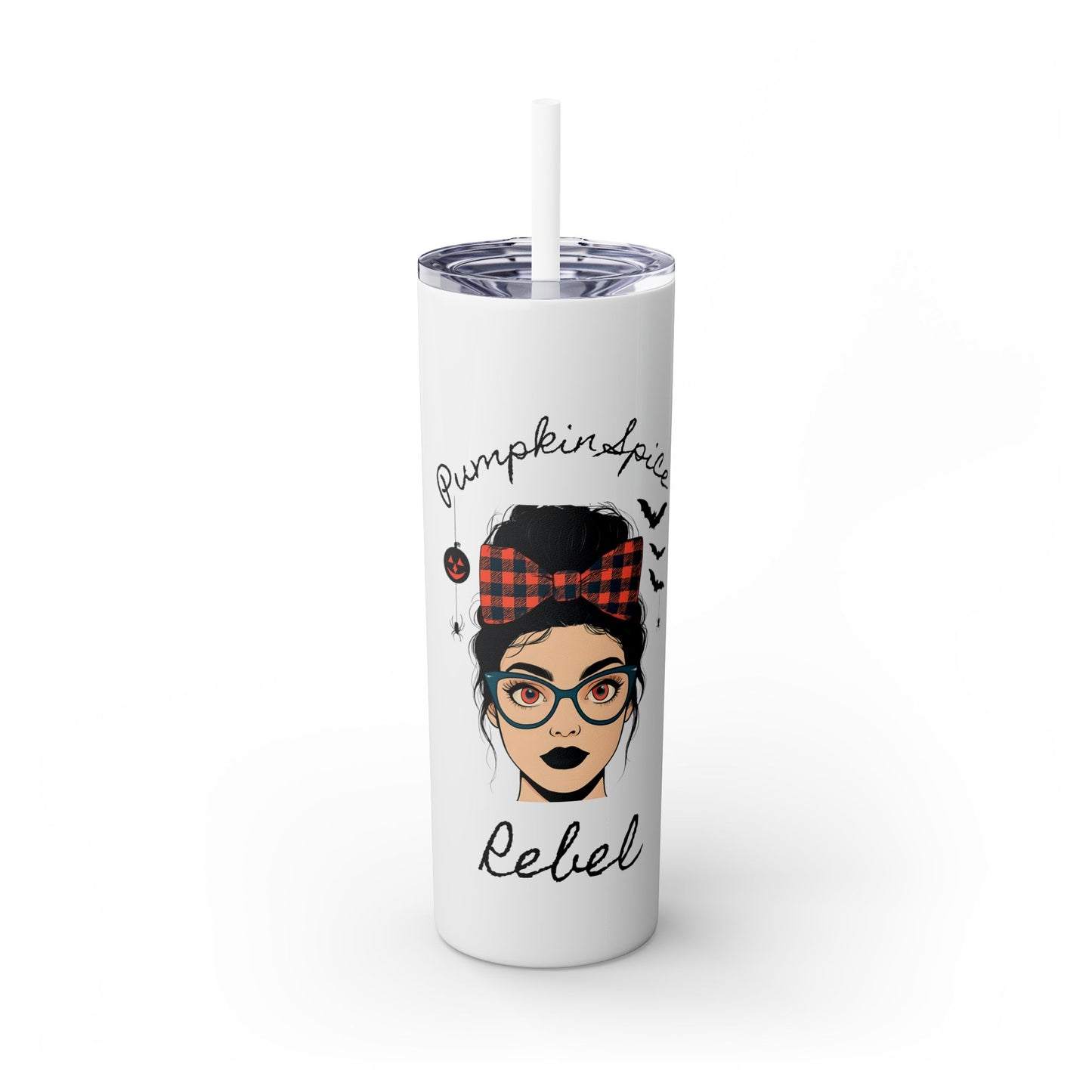 Pumpkin Spice Rebel 20oz Skinny Tumbler - Edgy Modern Witch Drinkware