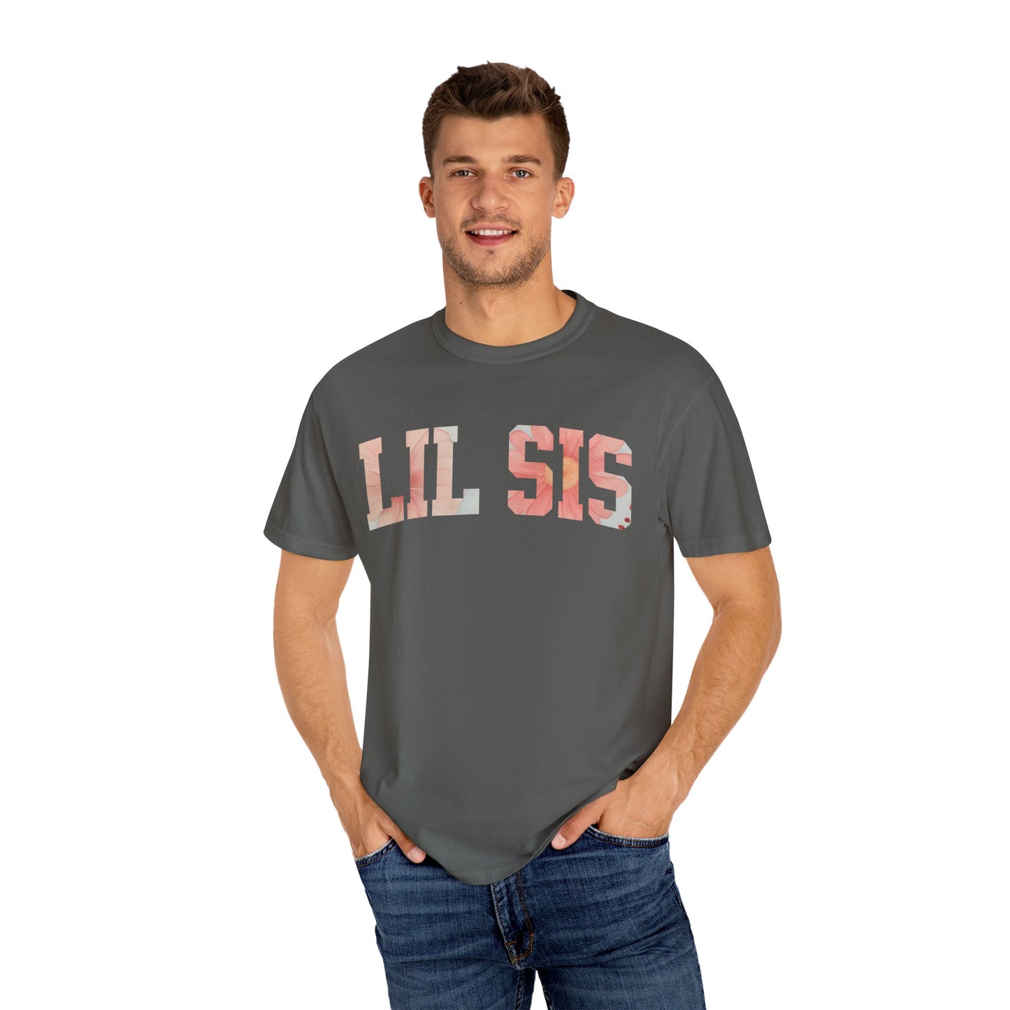 Floral "LIL SIS" Graphic T-Shirt – Cute Sister Tee for Girls & Teens