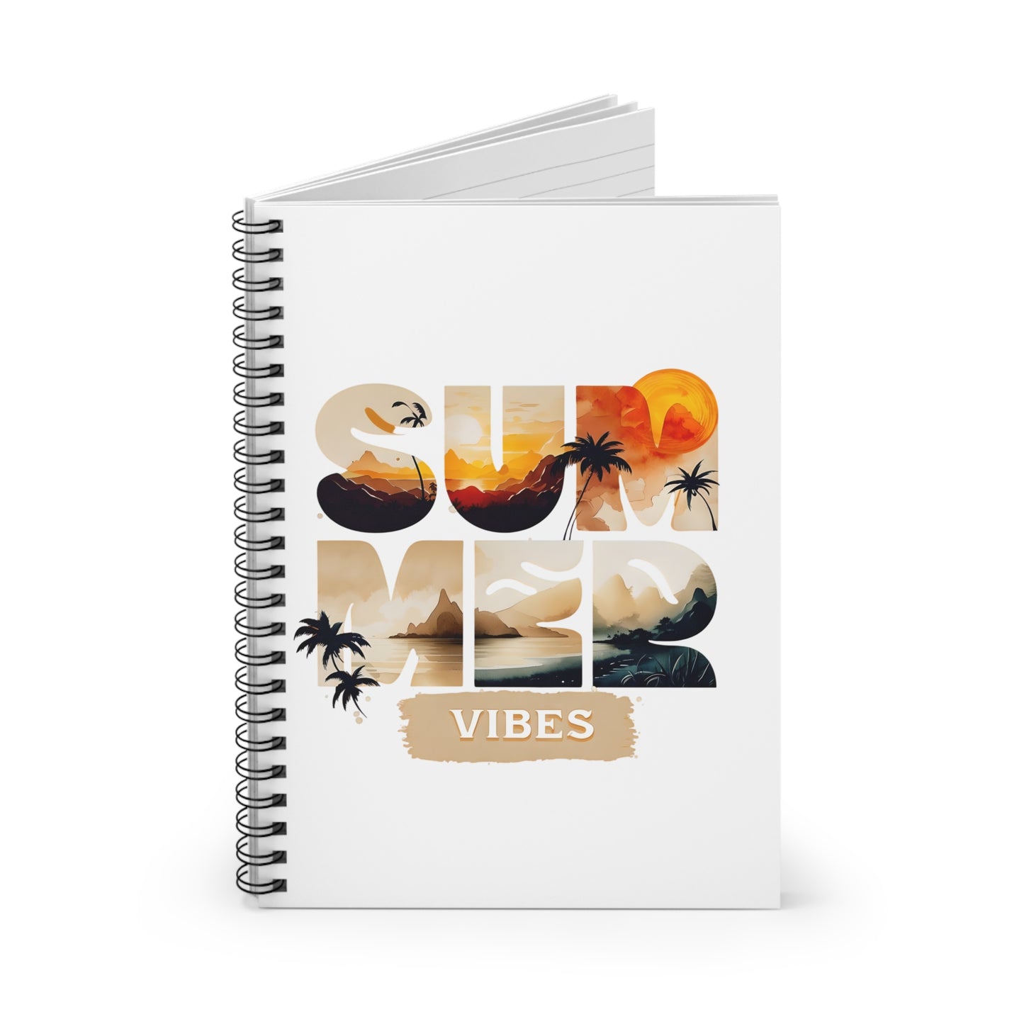 Summer Vibes Spiral Notebook | Beach Aesthetic Journal