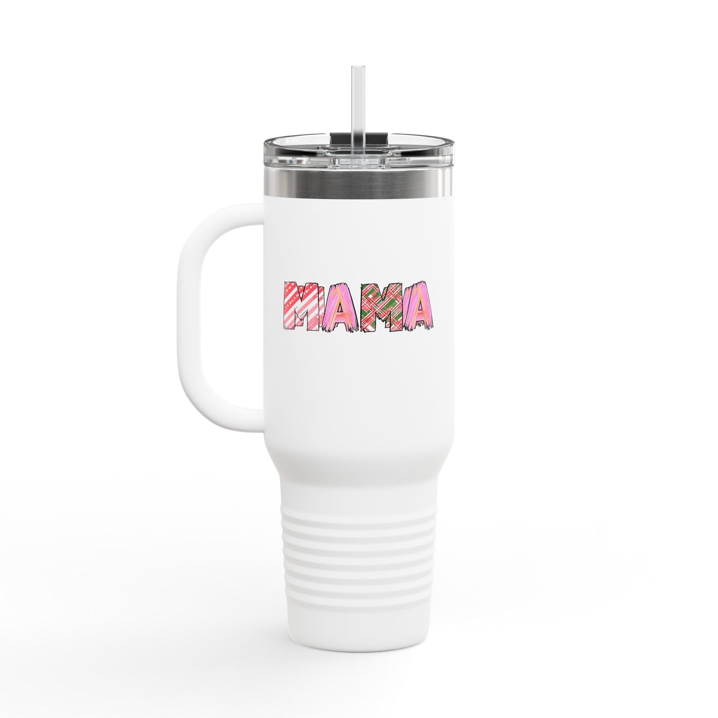 40oz Plaid Mama Tumbler | Mom Handle Cup | Mother's Day Gift