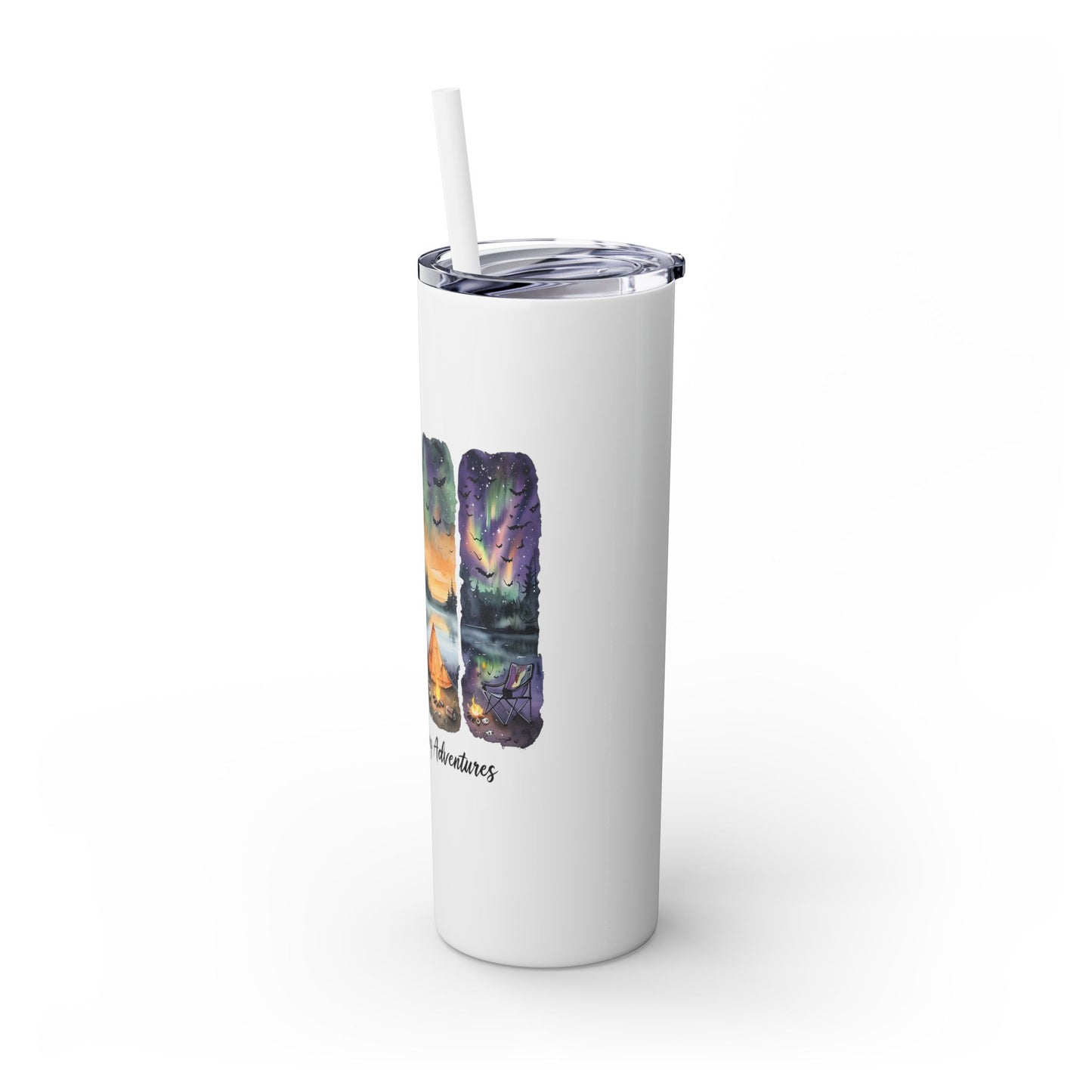 Spooky Camping Adventures 20oz Skinny Tumbler - Halloween Outdoor Drinkware
