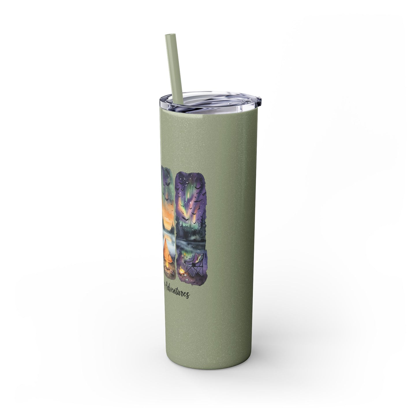 Spooky Camping Adventures 20oz Skinny Tumbler - Halloween Outdoor Drinkware