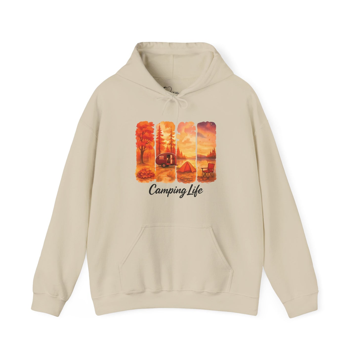 Camping Life Hoodie | Golden Hours Camp Showers | Outdoor Adventure Sweatshirt