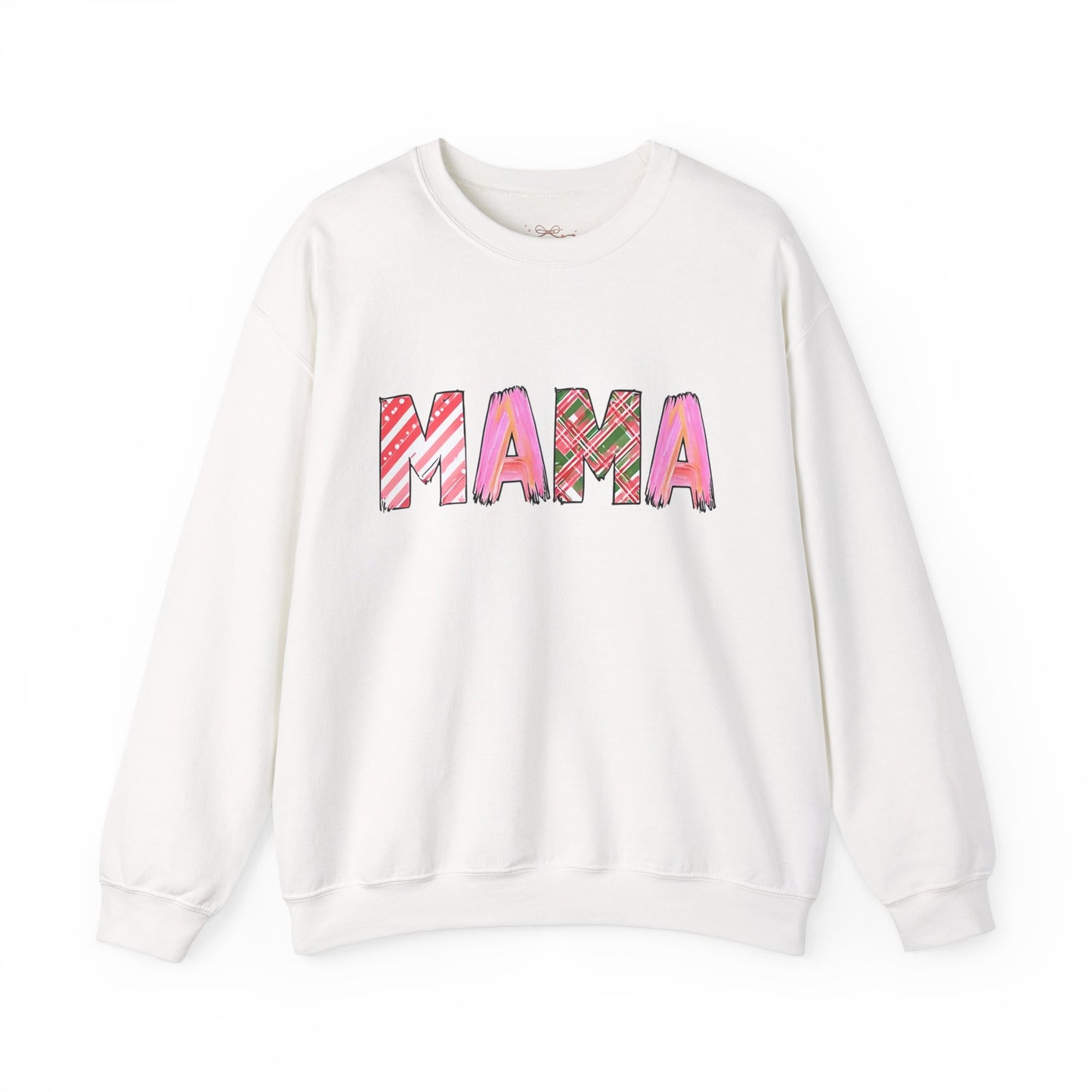 Sweatshirt Cozy Christmas Mama Graphic Sweatshirt Pink Red Plaid Mama Shirt Winter Holiday Mom Gift Cute Comfy Crewneck