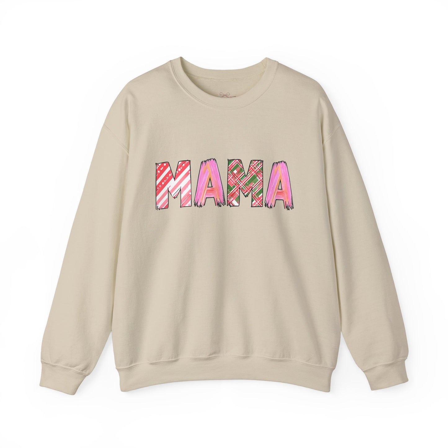 Sweatshirt Cozy Christmas Mama Graphic Sweatshirt Pink Red Plaid Mama Shirt Winter Holiday Mom Gift Cute Comfy Crewneck