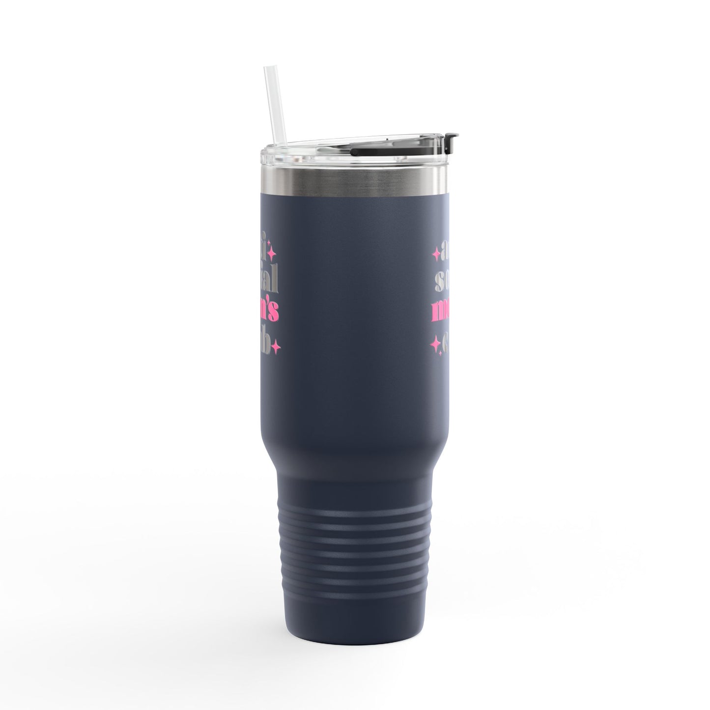 40oz Anti Social Mom Tumbler | Insulated Handle Cup | Introvert Mom Gift