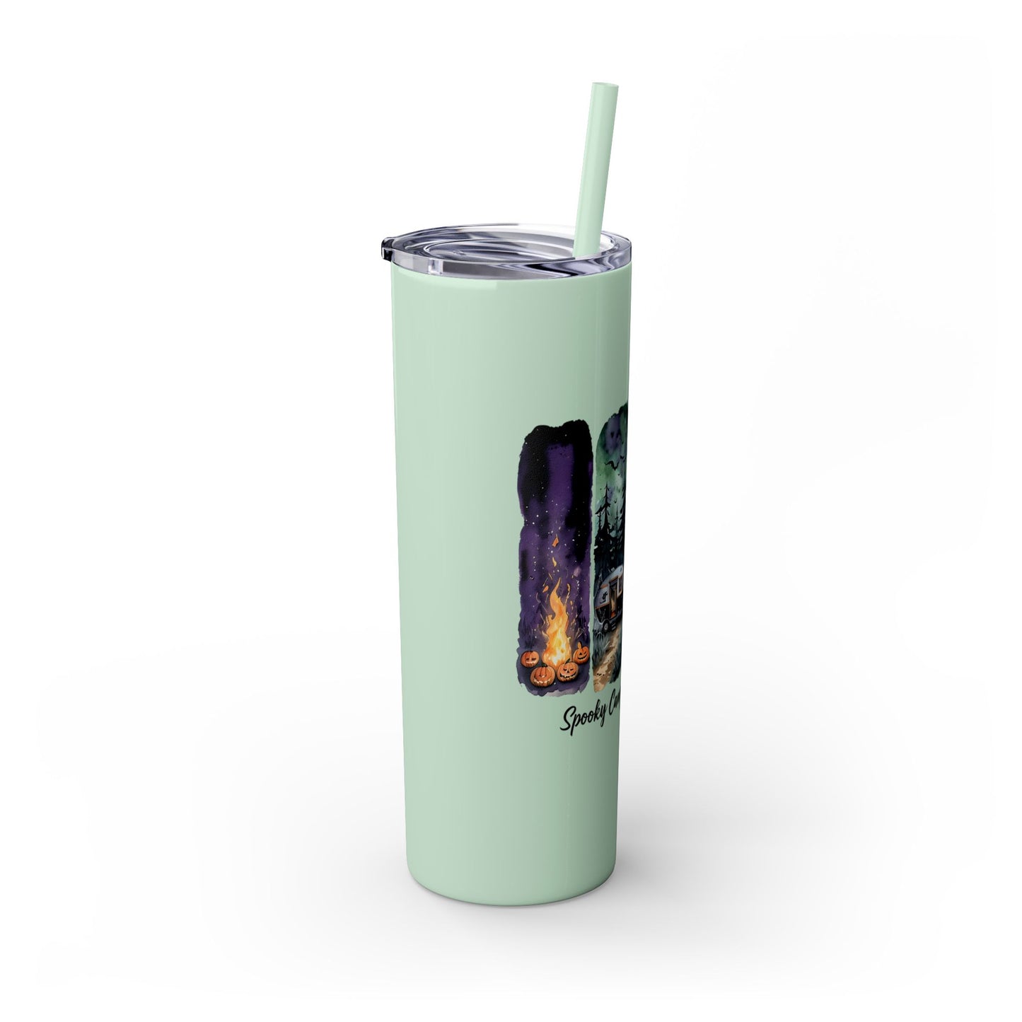 Spooky Camping Adventures 20oz Skinny Tumbler - Halloween Outdoor Drinkware