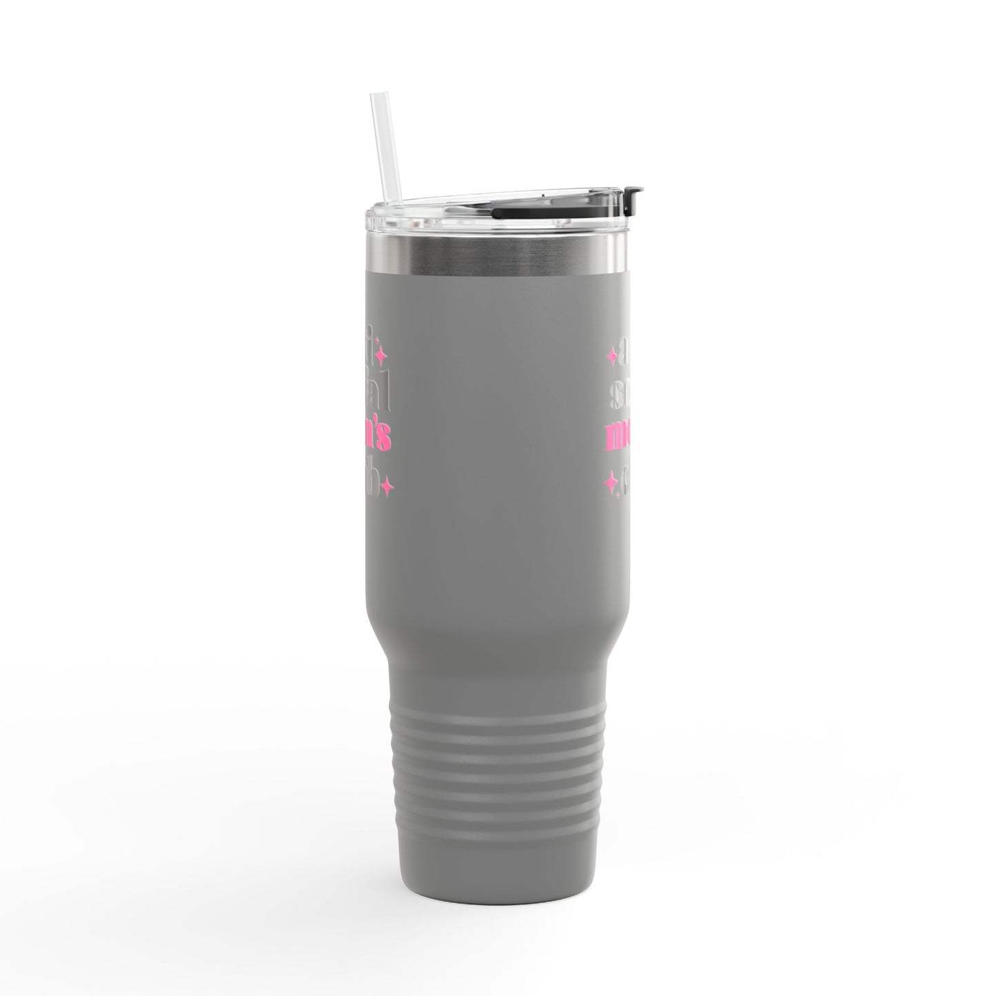 40oz Anti Social Mom Tumbler | Insulated Handle Cup | Introvert Mom Gift