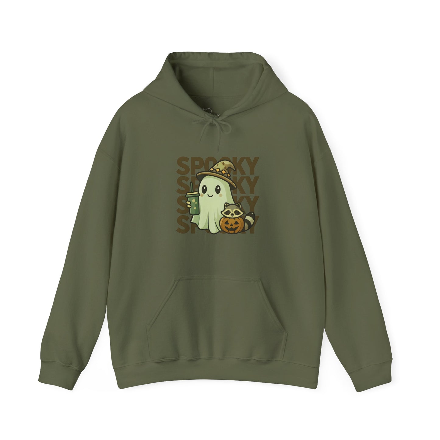 Cute Spooky Hoodie - Kawaii Halloween Ghost & Raccoon Apparel
