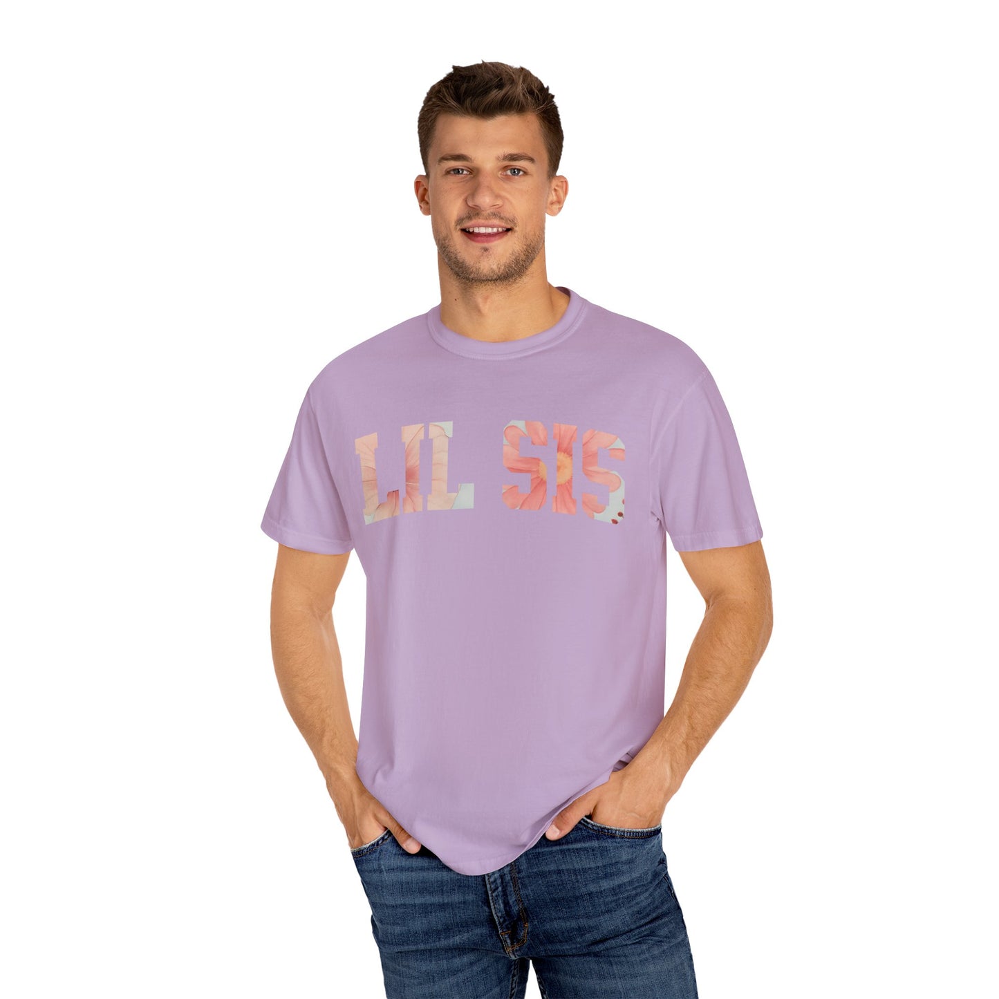 Floral "LIL SIS" Graphic T-Shirt – Cute Sister Tee for Girls & Teens