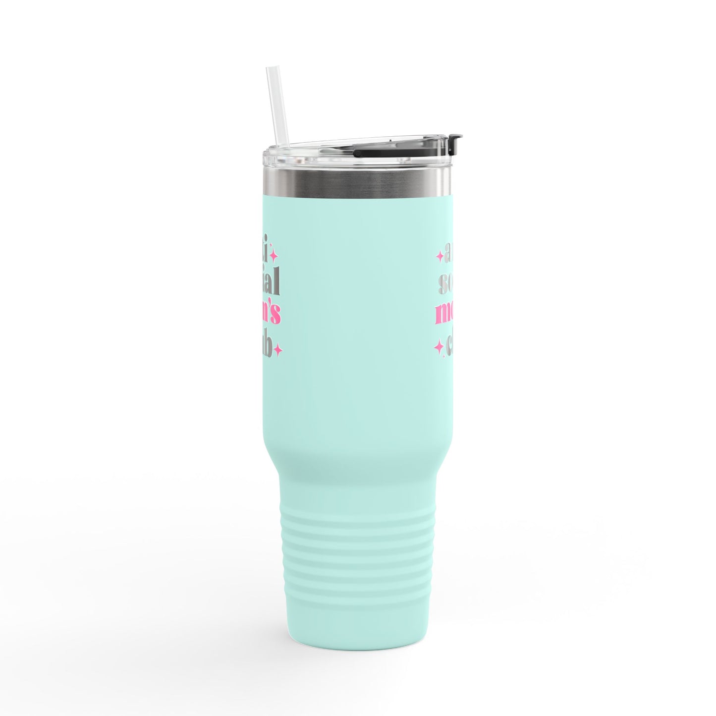 40oz Anti Social Mom Tumbler | Insulated Handle Cup | Introvert Mom Gift