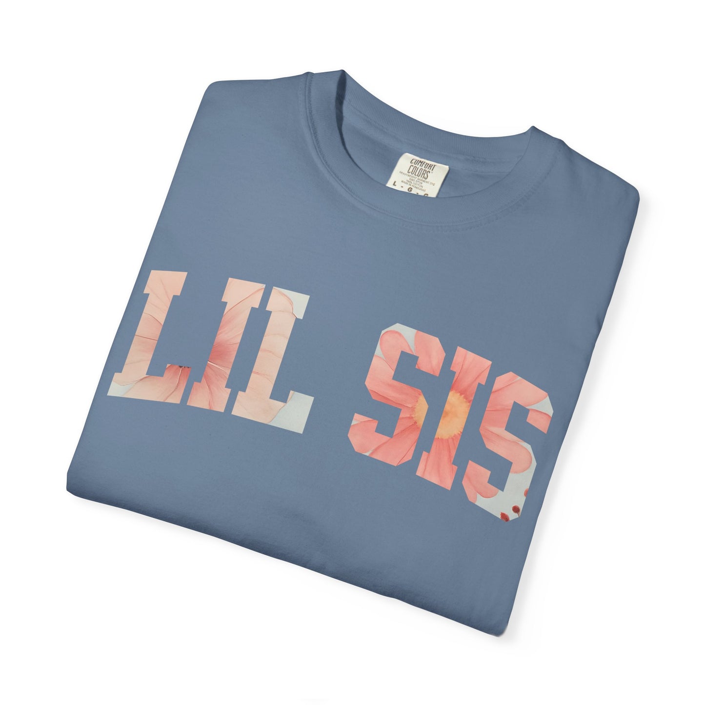 Floral "LIL SIS" Graphic T-Shirt – Cute Sister Tee for Girls & Teens
