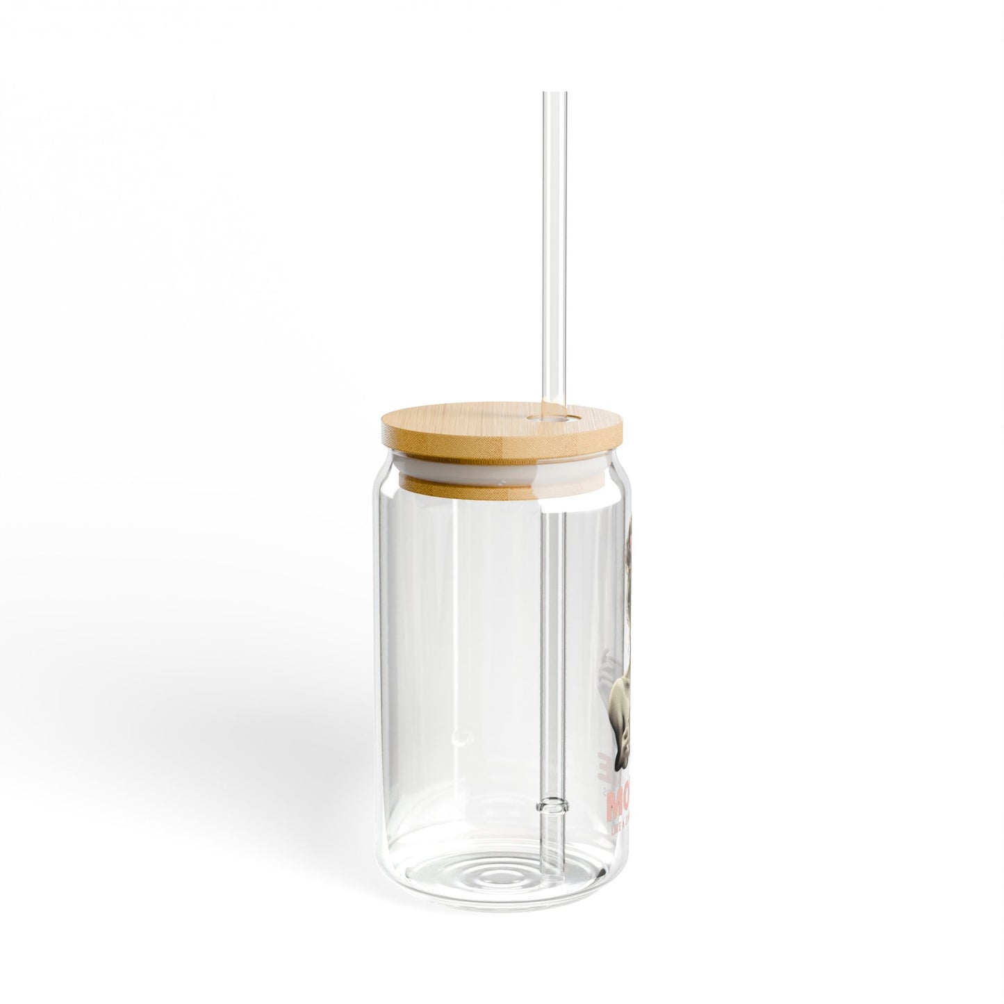 "Mombie" Glass Tumbler | 16oz Mason Jar Style | Bamboo Lid & Straw | Daily Essentials Collection