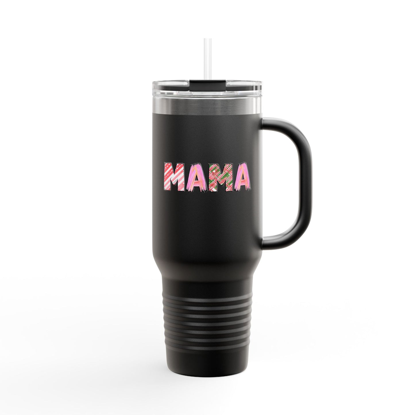 40oz Plaid Mama Tumbler | Mom Handle Cup | Mother's Day Gift