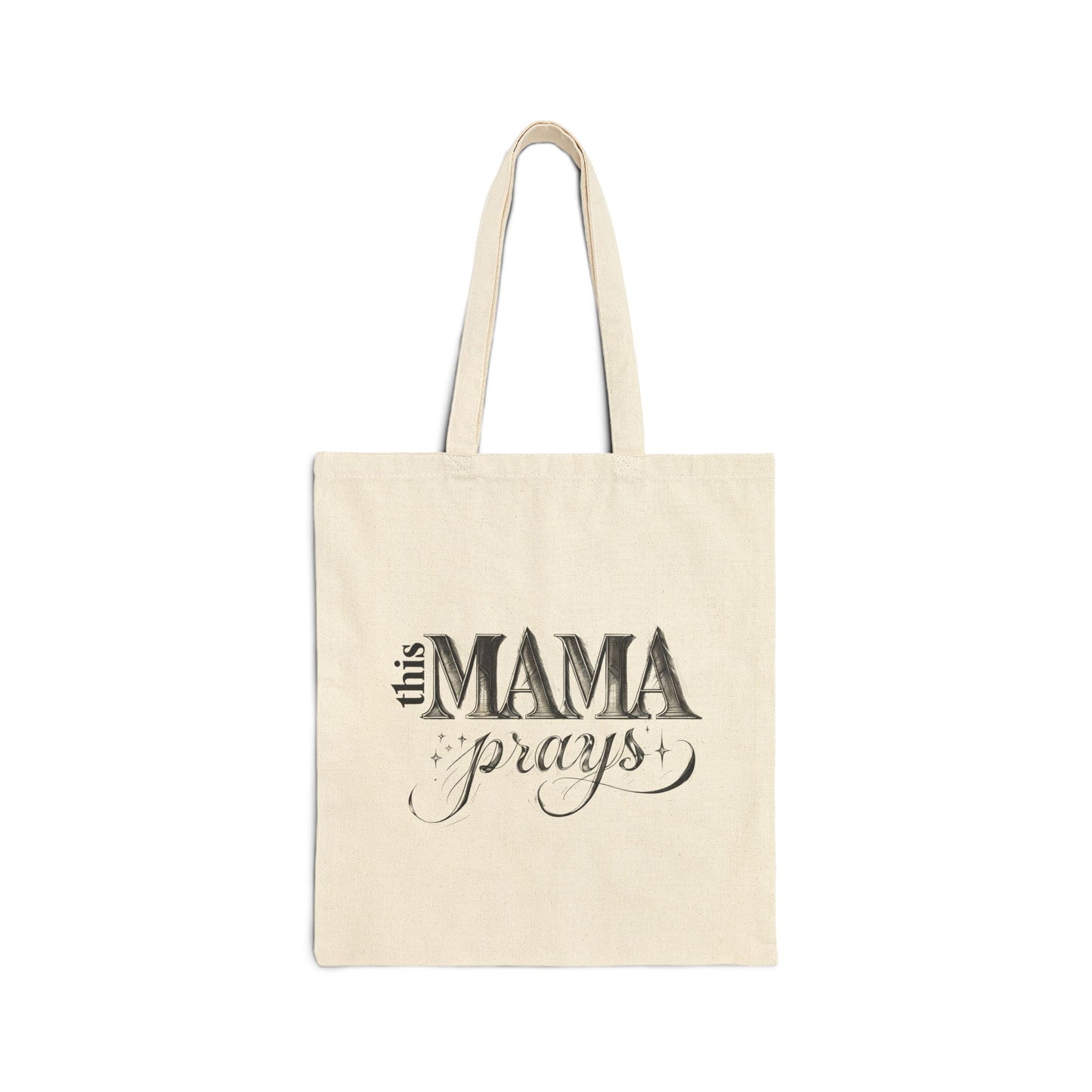 This Mama Prays Canvas Tote Bag | Faith-Based Mom Life | Natural Cotton