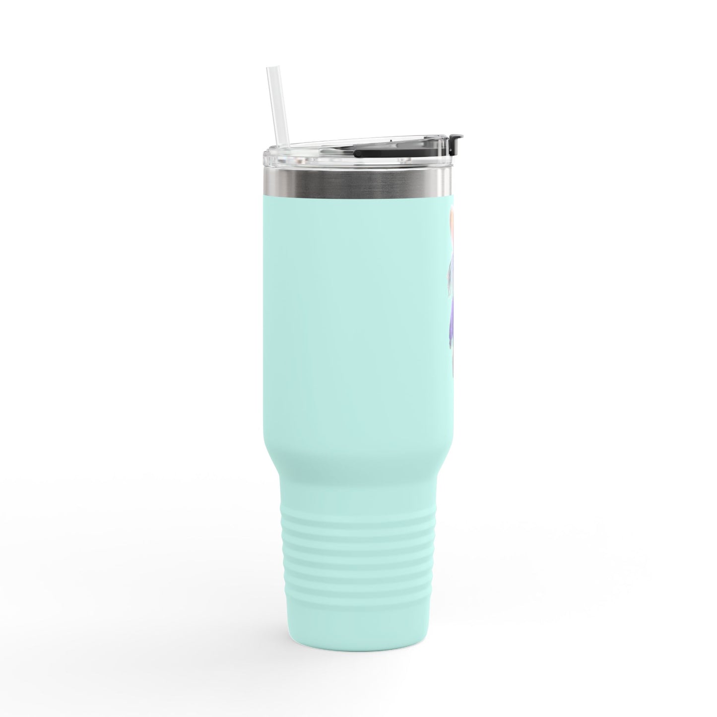 40oz Bunny Water Tumbler | Insulated Handle & Straw