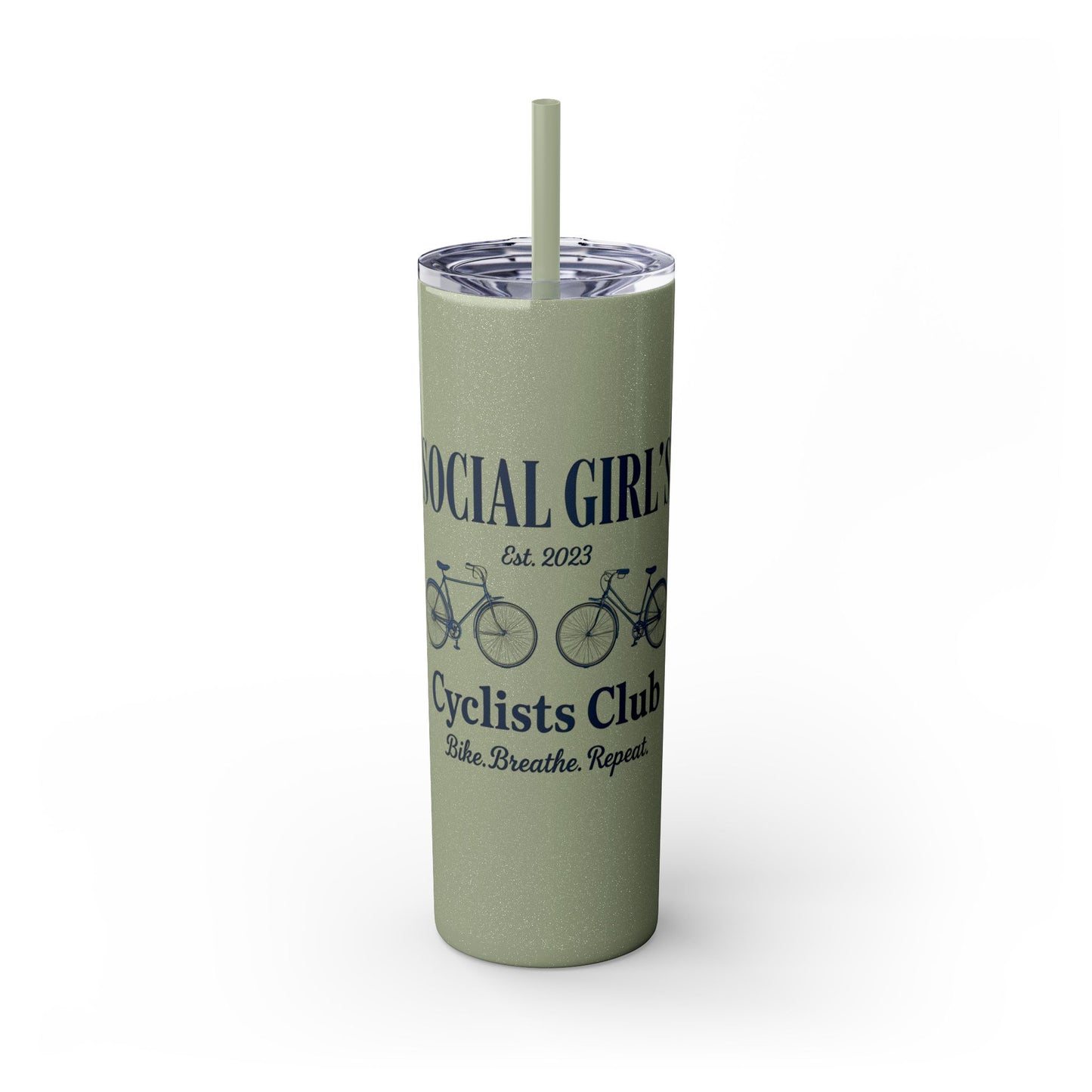 Social Girls Cyclists Club Tumbler | Bike Lover Gift | Cycling Water Bottle | 20oz Travel Cup