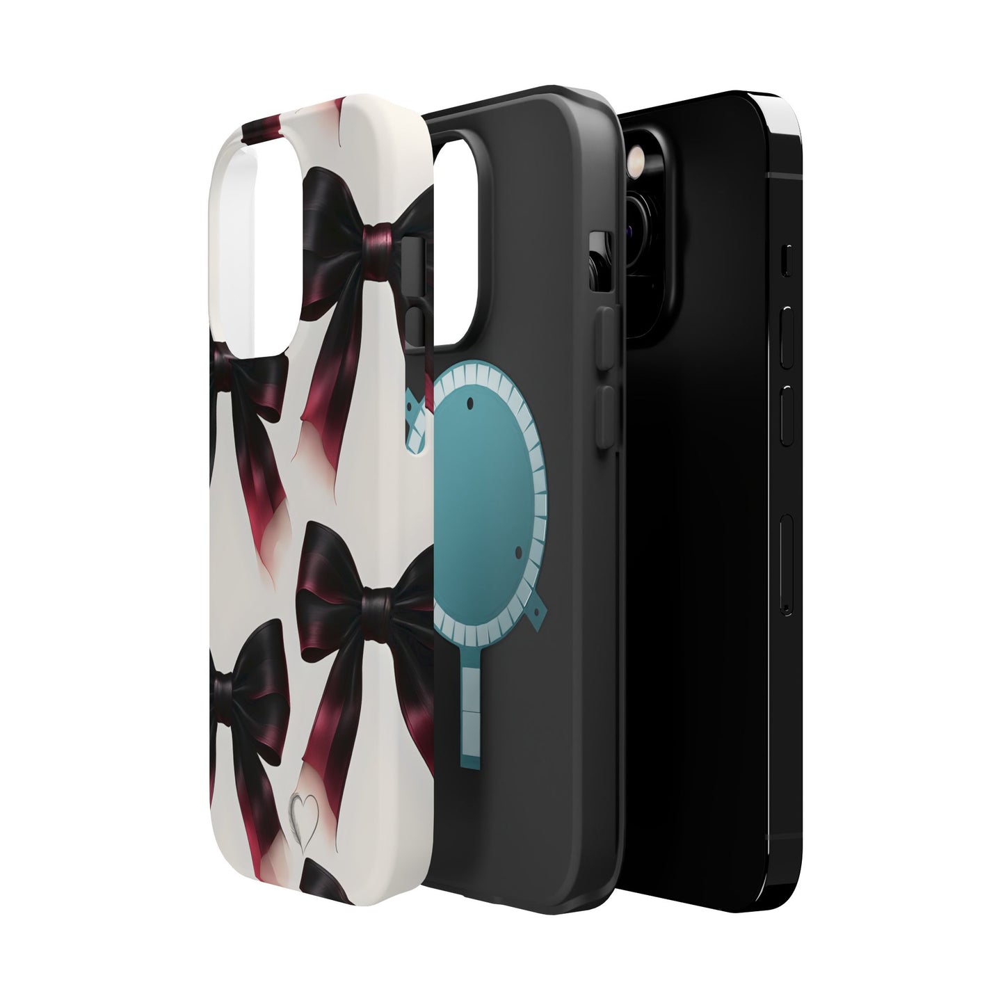 Phone case with bow design on a white background