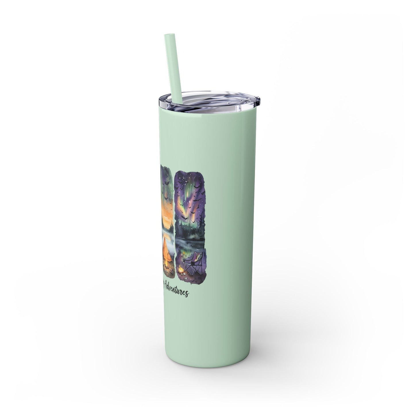 Spooky Camping Adventures 20oz Skinny Tumbler - Halloween Outdoor Drinkware