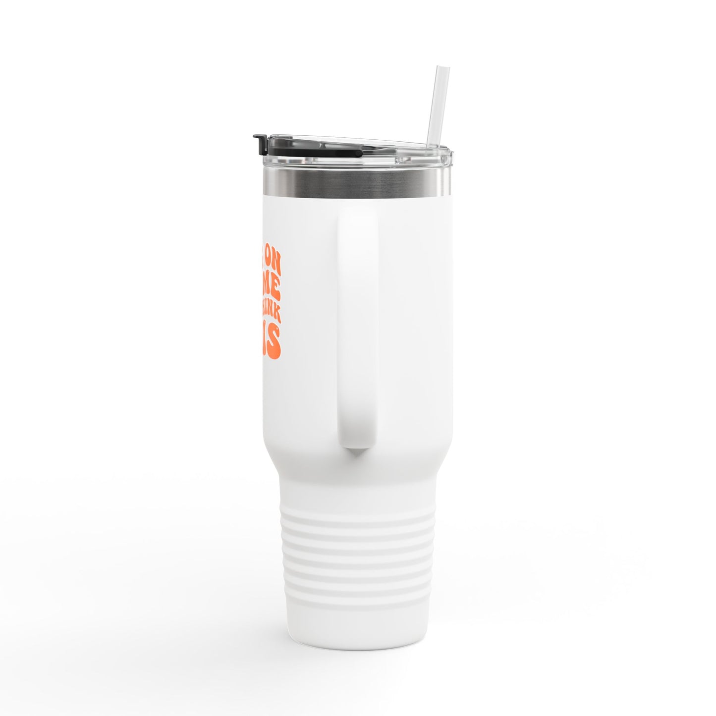 40oz Retro Overthinking Tumbler | Orange Handle Cup | Daily Essential