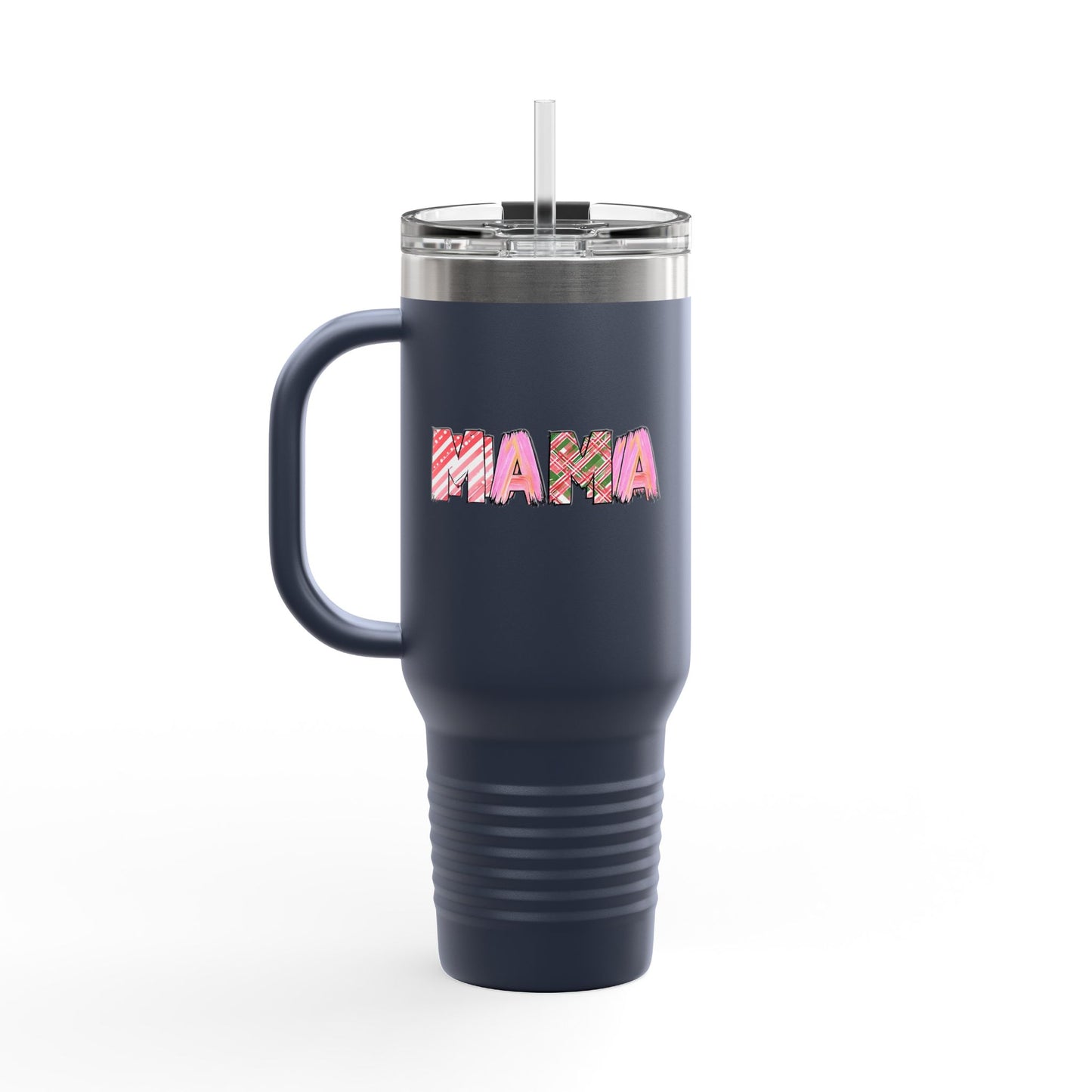 40oz Plaid Mama Tumbler | Mom Handle Cup | Mother's Day Gift