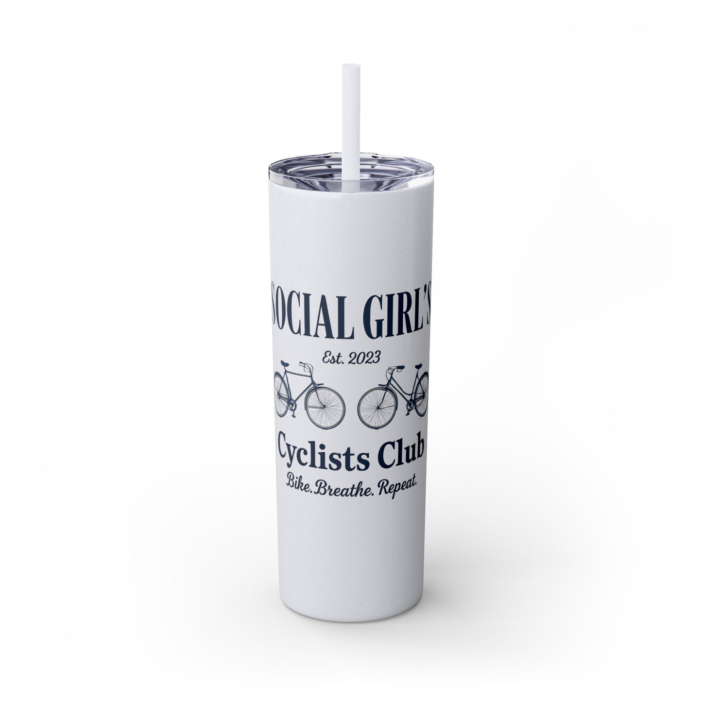 Social Girls Cyclists Club Tumbler | Bike Lover Gift | Cycling Water Bottle | 20oz Travel Cup