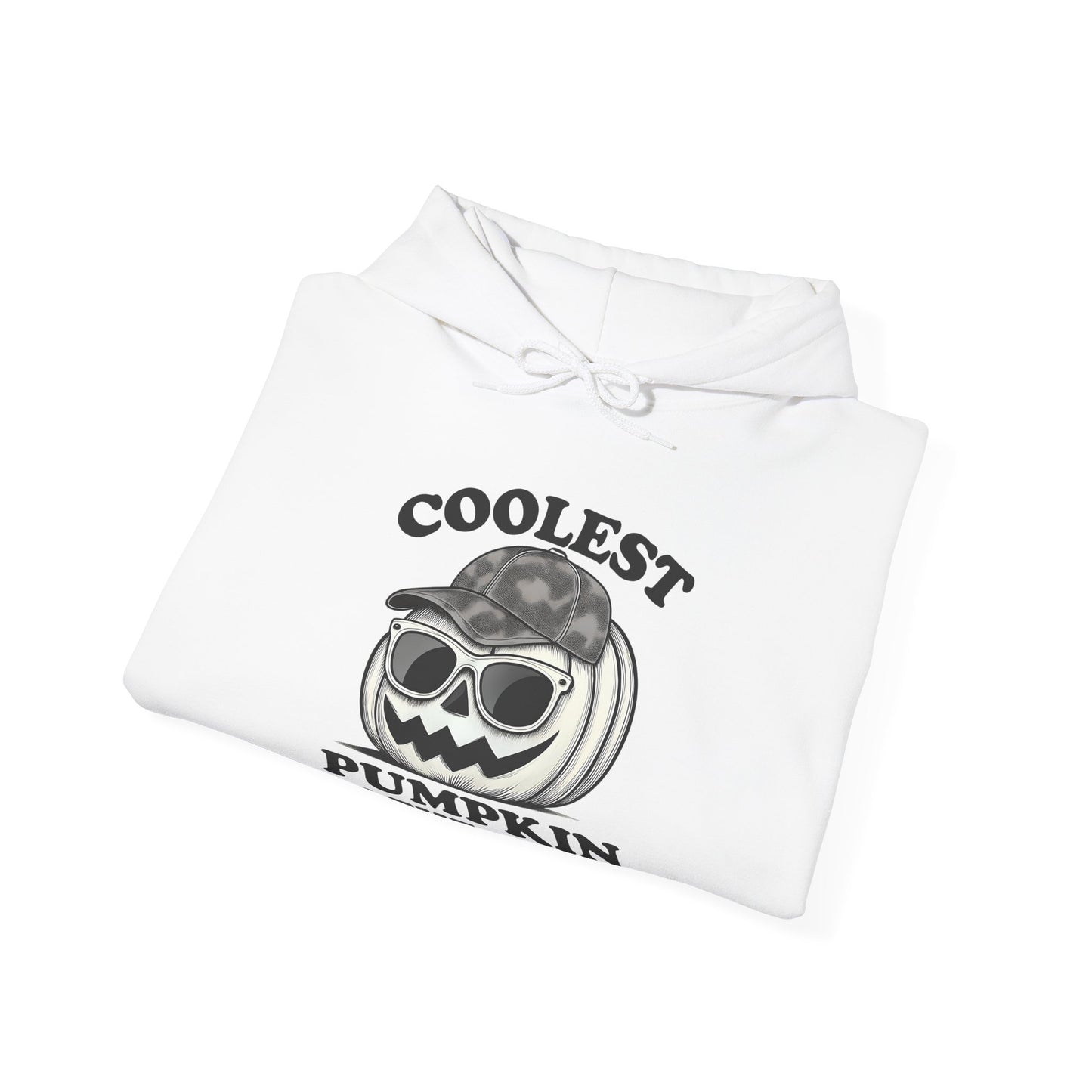 Coolest Pumpkin in the Patch β Monochrome Vibes Edition Hoodie - Modern Halloween Fashion
