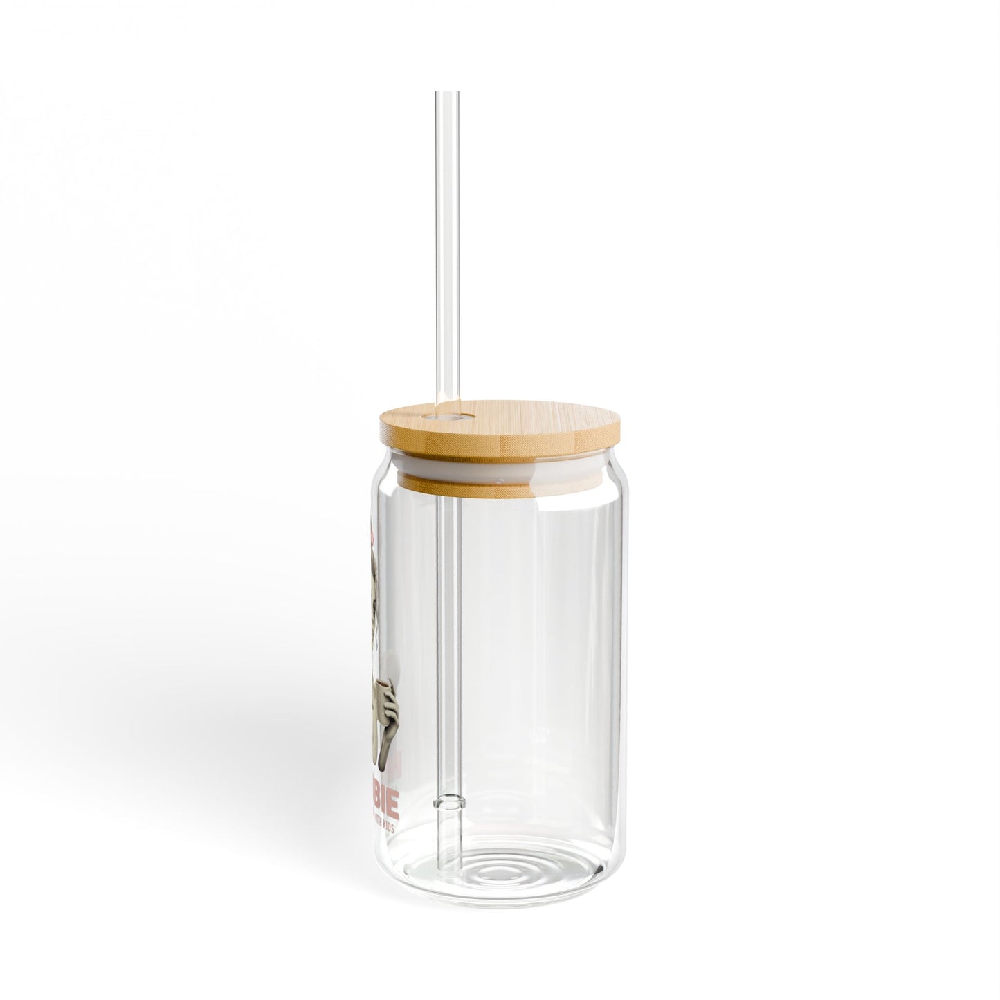 "Mombie" Glass Tumbler | 16oz Mason Jar Style | Bamboo Lid & Straw | Daily Essentials Collection