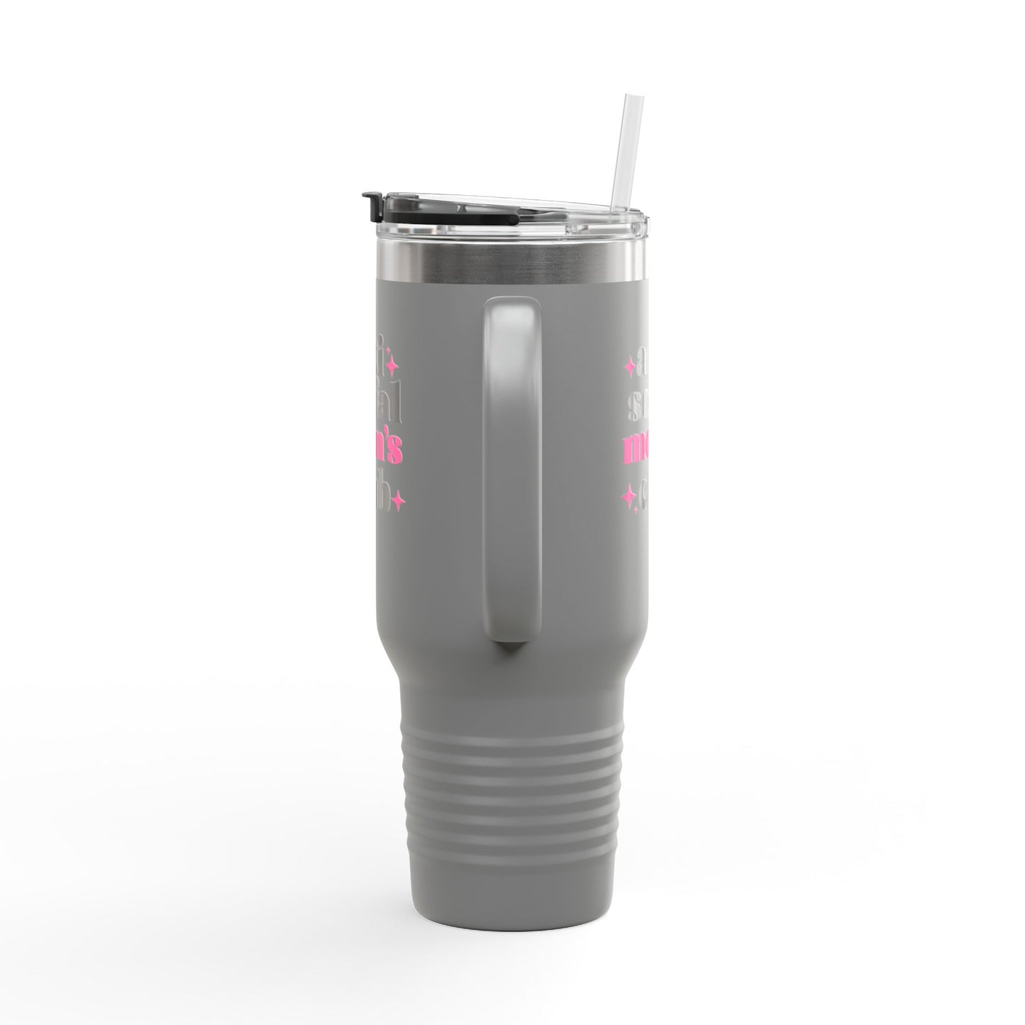 40oz Anti Social Mom Tumbler | Insulated Handle Cup | Introvert Mom Gift