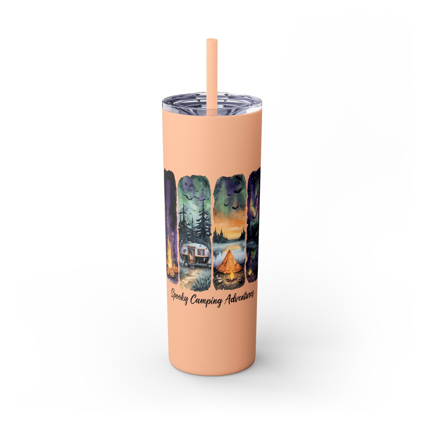Spooky Camping Adventures 20oz Skinny Tumbler - Halloween Outdoor Drinkware