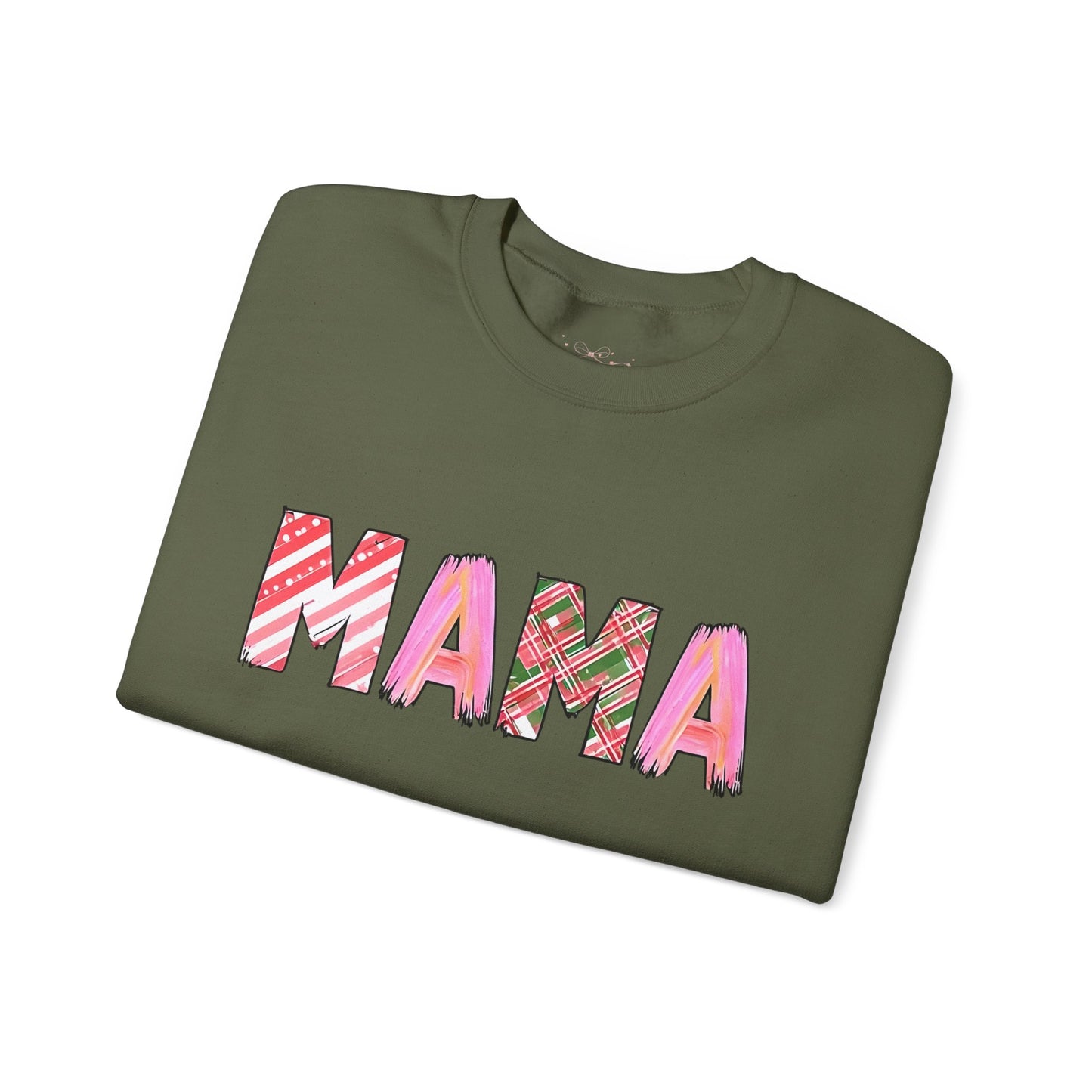 Sweatshirt Cozy Christmas Mama Graphic Sweatshirt Pink Red Plaid Mama Shirt Winter Holiday Mom Gift Cute Comfy Crewneck