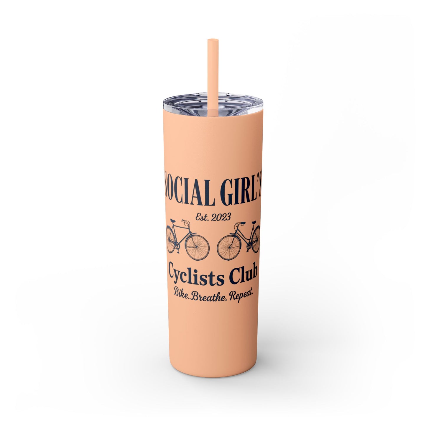 Social Girls Cyclists Club Tumbler | Bike Lover Gift | Cycling Water Bottle | 20oz Travel Cup