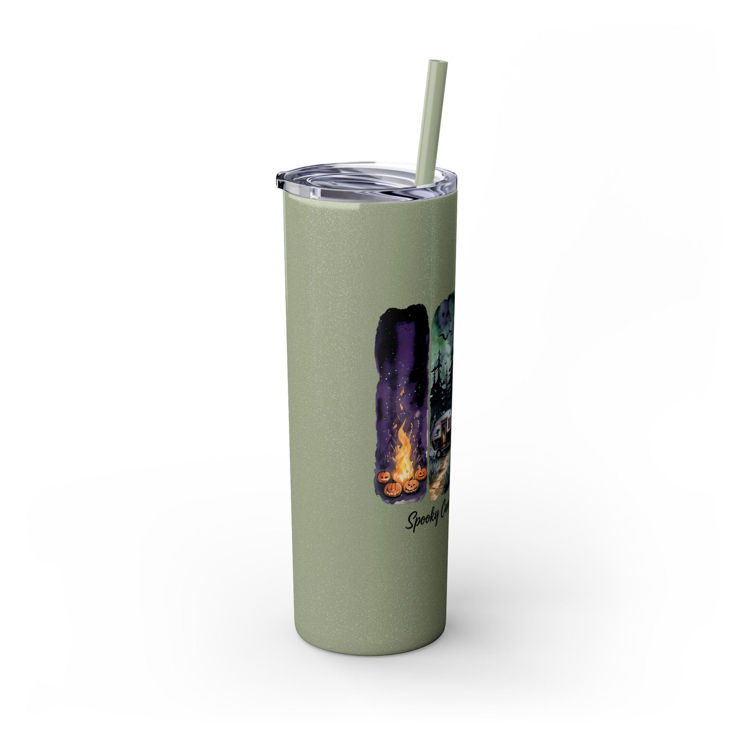 Spooky Camping Adventures 20oz Skinny Tumbler - Halloween Outdoor Drinkware