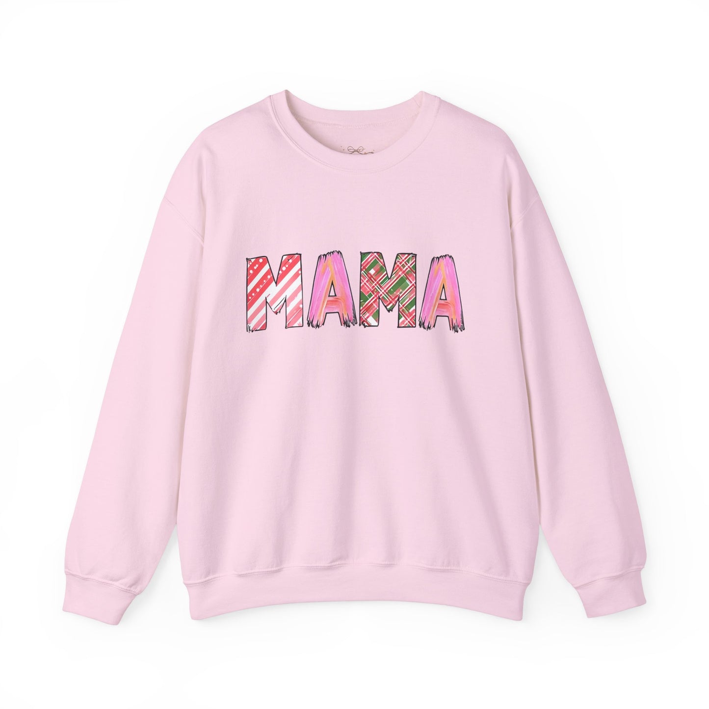 Sweatshirt Cozy Christmas Mama Graphic Sweatshirt Pink Red Plaid Mama Shirt Winter Holiday Mom Gift Cute Comfy Crewneck