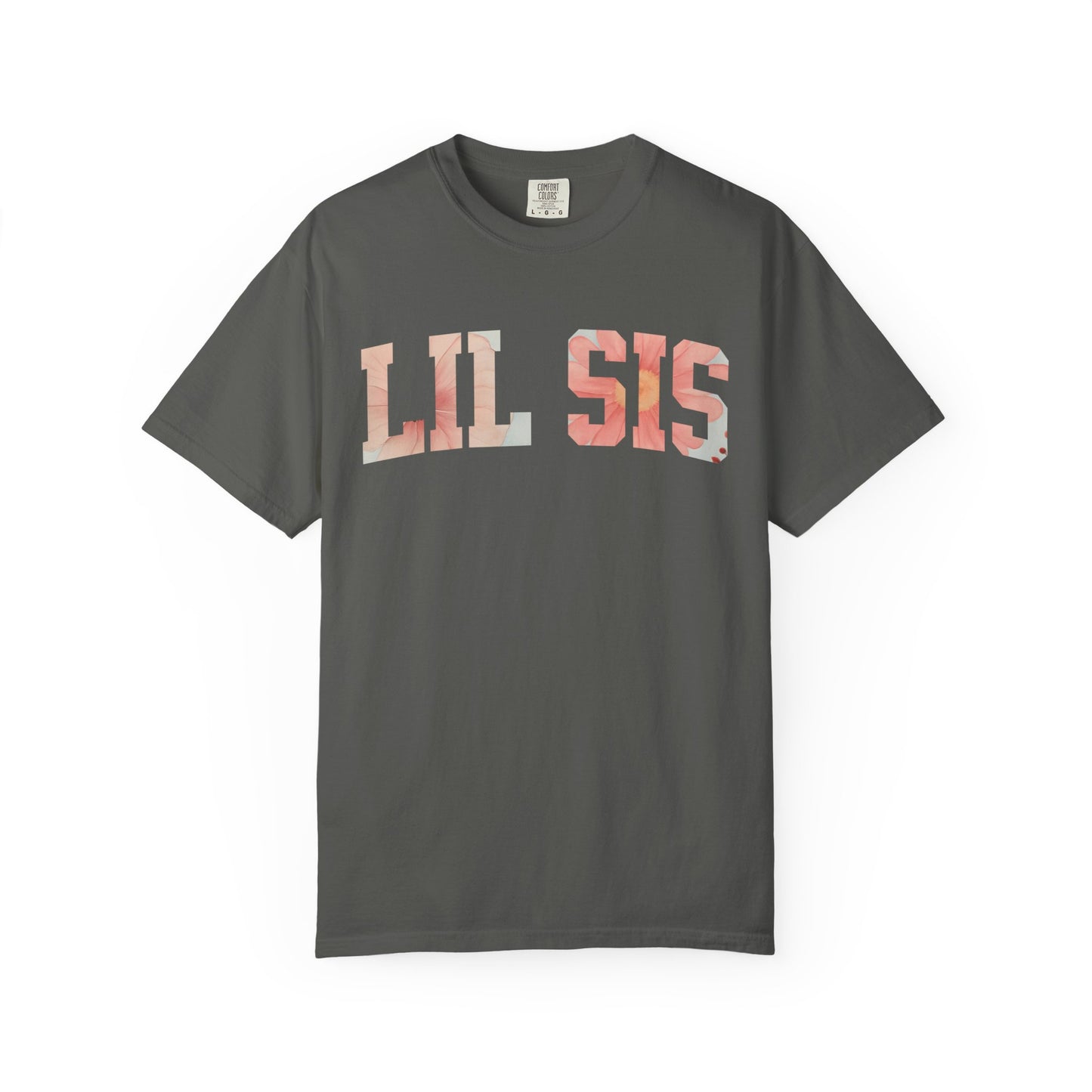 Floral "LIL SIS" Graphic T-Shirt – Cute Sister Tee for Girls & Teens