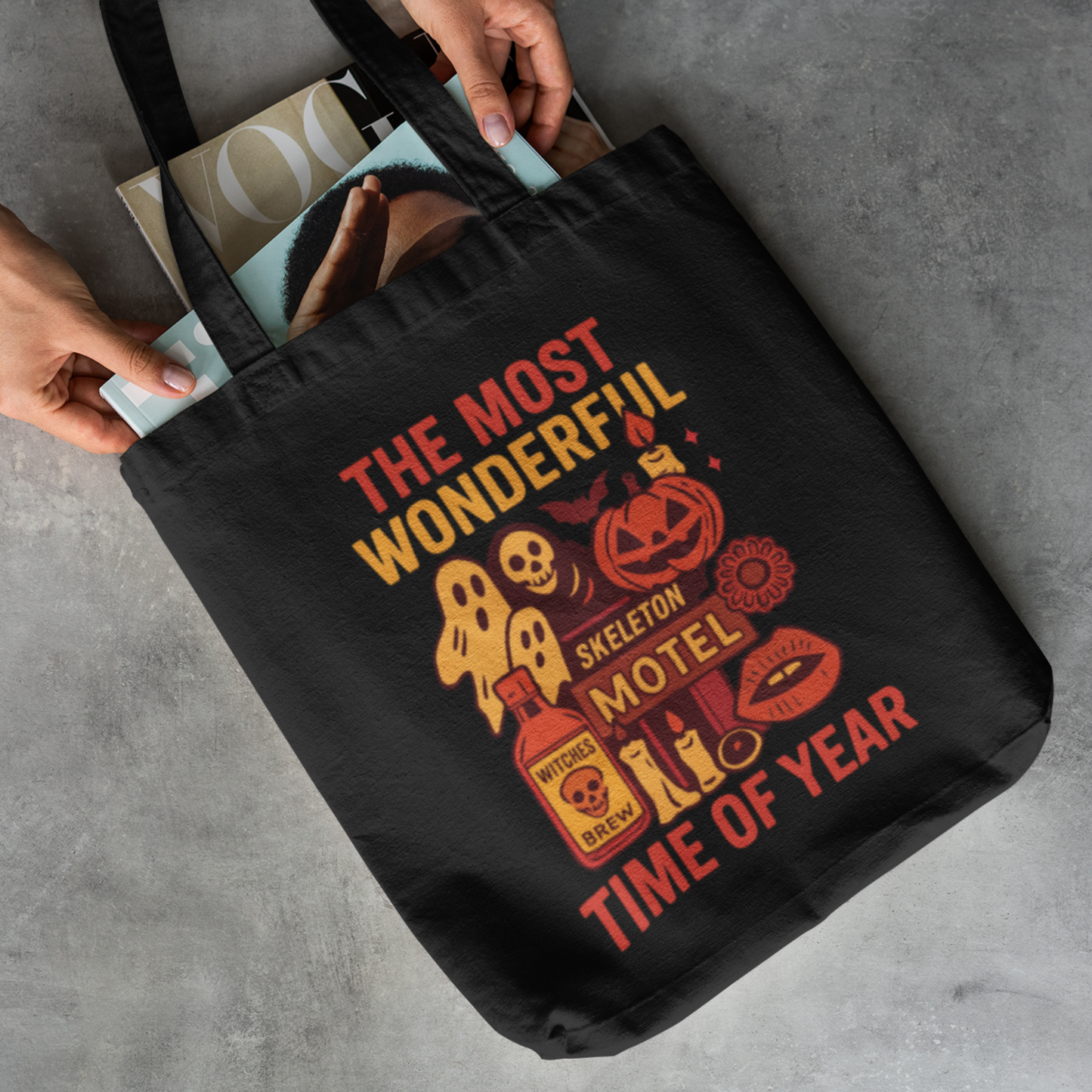 The Most Wonderful Time of Year Trick or Treat Tote Bag - Halloween Celebration Canvas Bag