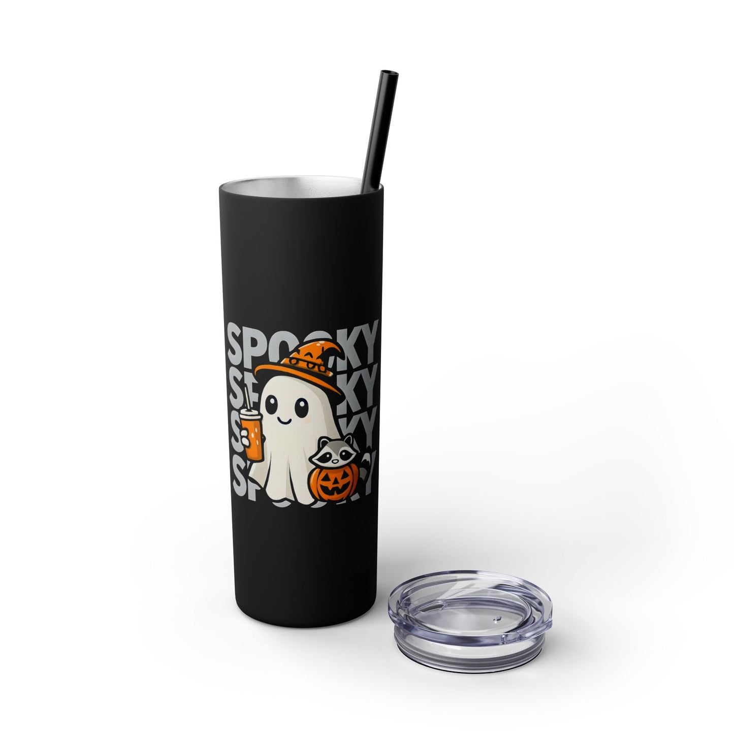 Witchy Sips & Pumpkin Pals 20oz Skinny Tumbler - Kawaii Halloween Witch Drinkware