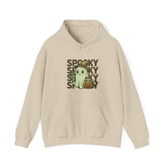 Cute Spooky Hoodie - Kawaii Halloween Ghost & Raccoon Apparel