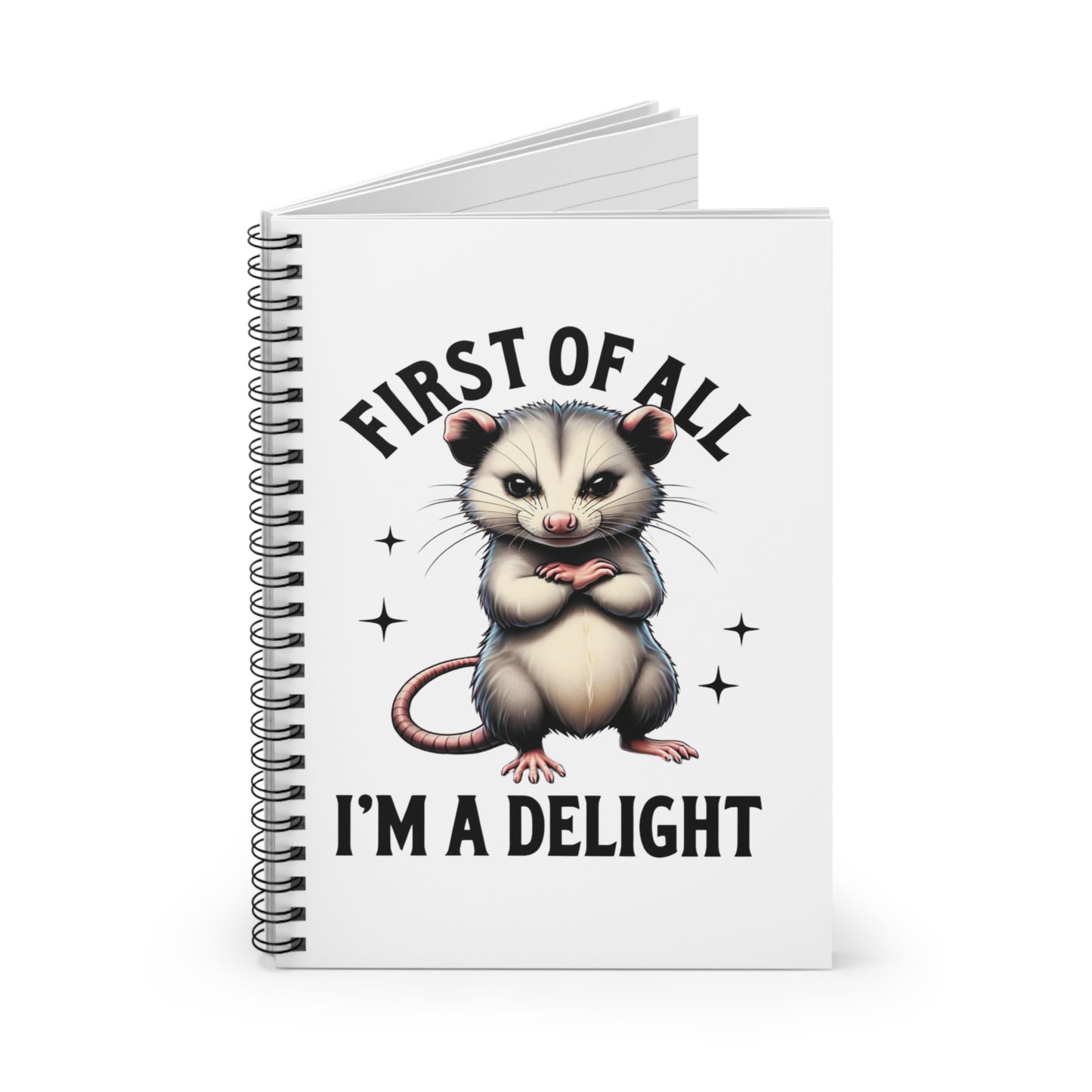 Cute Opossum Spiral Notebook | Funny Animal Journal