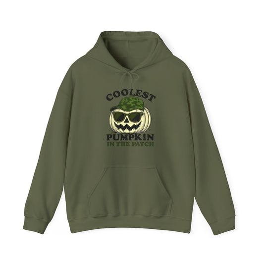 Coolest Pumpkin in the Patch – Green Camo Edition Hoodie - Military Style Halloween Fashion