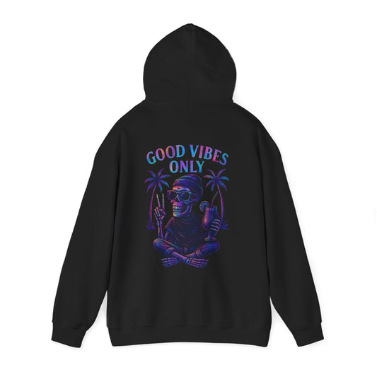 Peace, Love & Afterlife Hoodie - Cool Skeleton Good Vibes Fashion