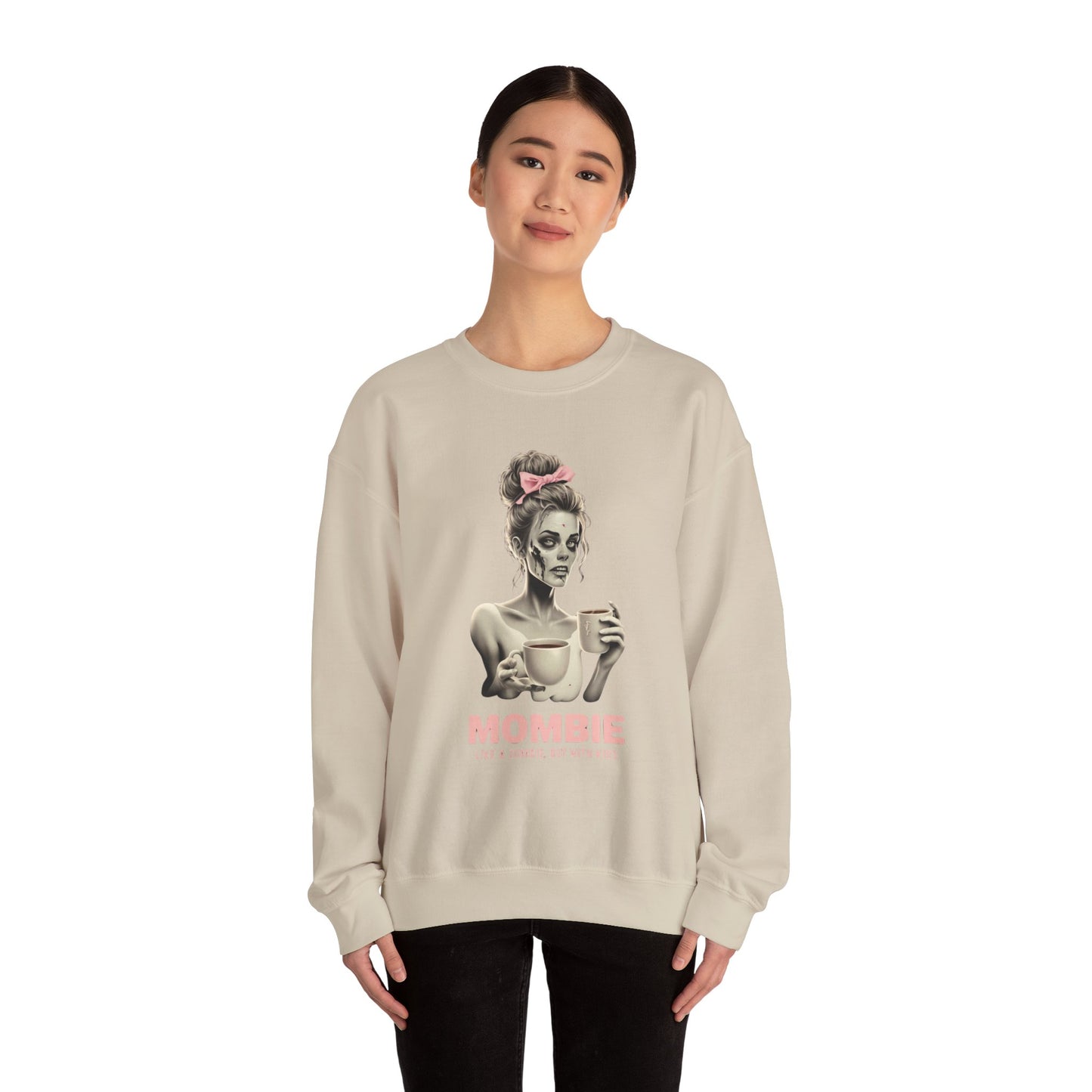 Sweatshirt Funny Mombie Graphic Cozy Oversized Mom Life Coffee Lover Fall Outfit Mother's Day Gift
