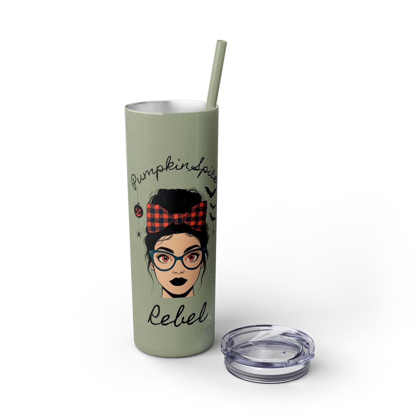 Pumpkin Spice Rebel 20oz Skinny Tumbler - Edgy Modern Witch Drinkware