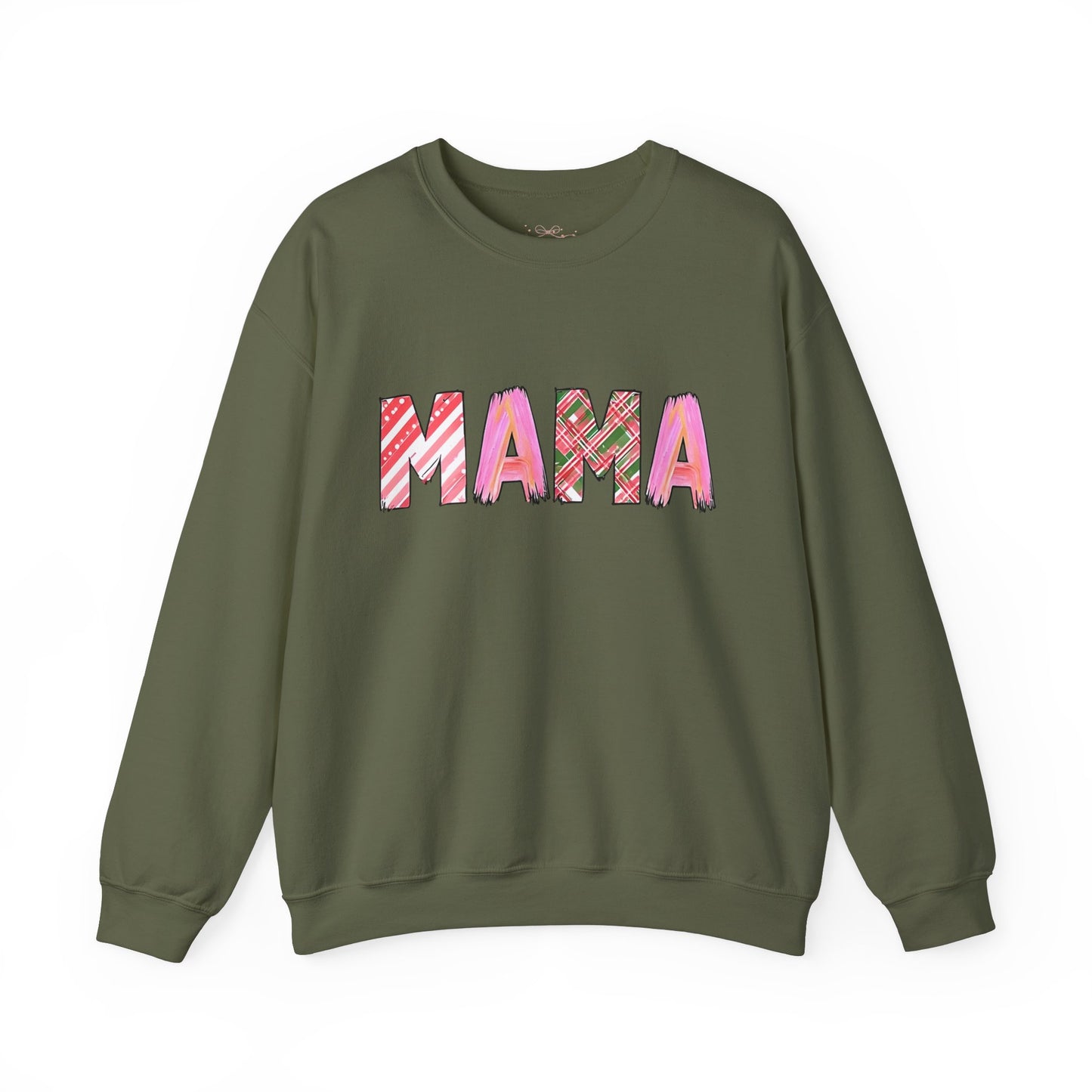 Sweatshirt Cozy Christmas Mama Graphic Sweatshirt Pink Red Plaid Mama Shirt Winter Holiday Mom Gift Cute Comfy Crewneck